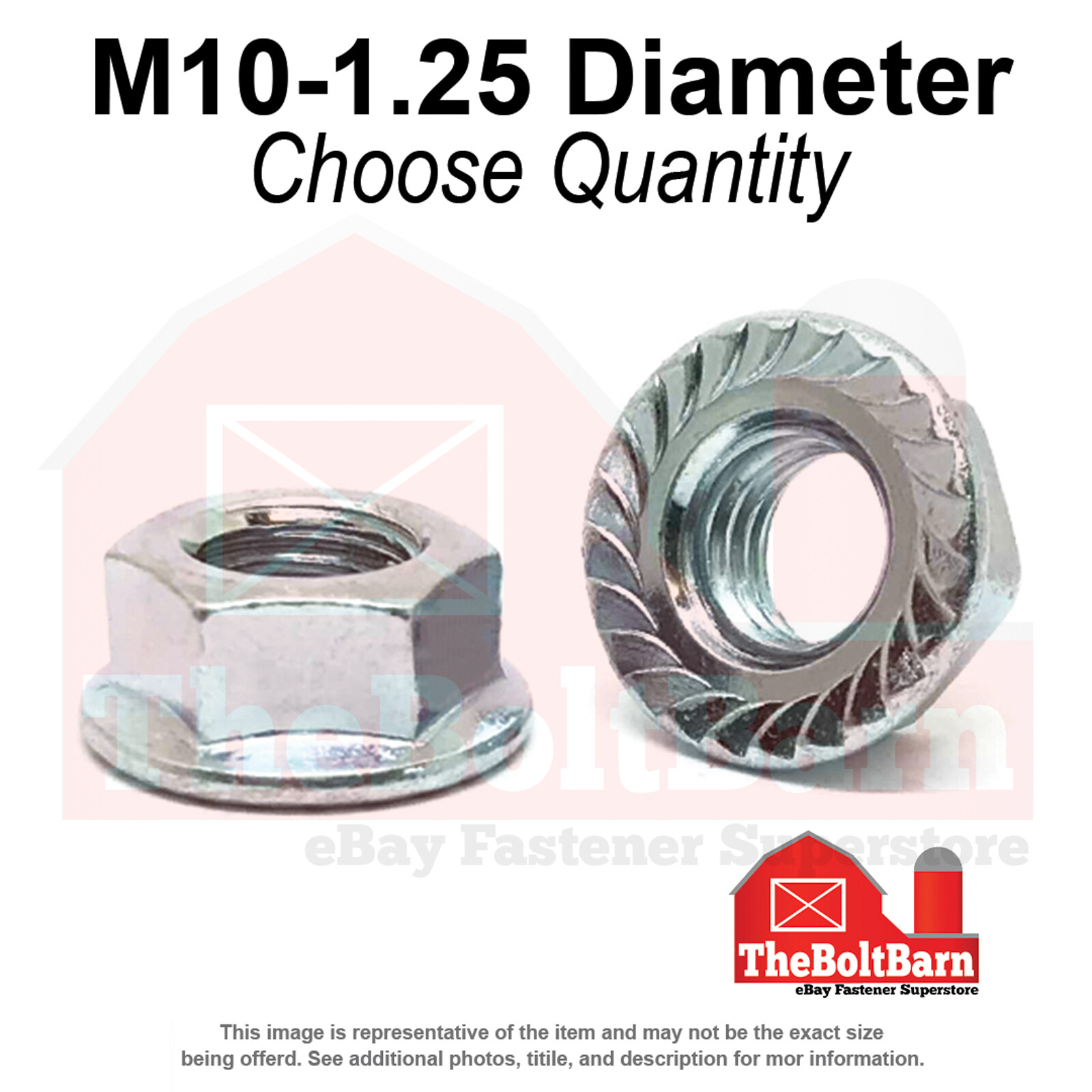 M10-1.25 Class 10 JIS Hex Flange Nuts Zinc Fine Thread (Pick Quantity)