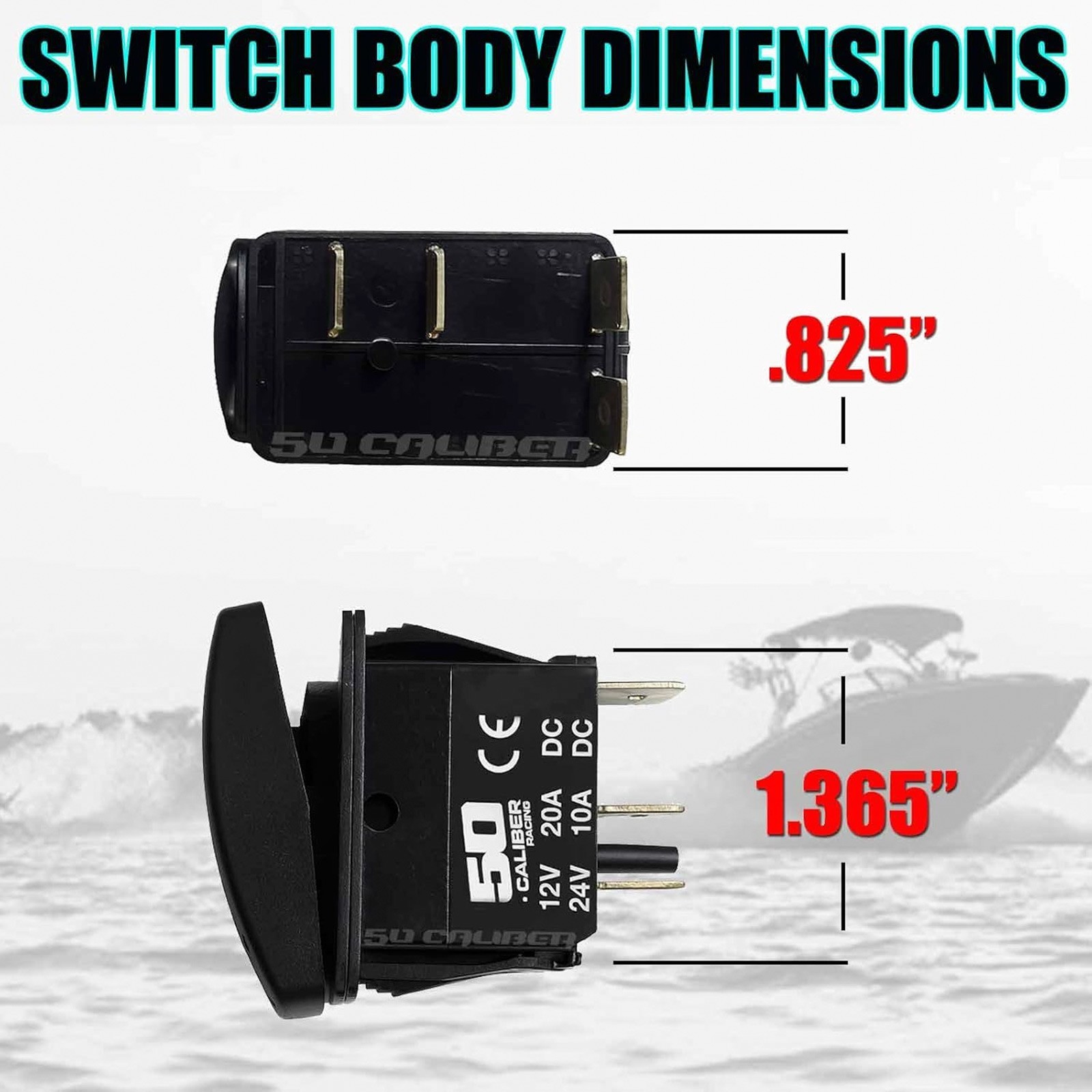 12V 20A Rocker Toggle Switch – 45 Custom Designs, 4 Colors, UTV Boat Car 4×4