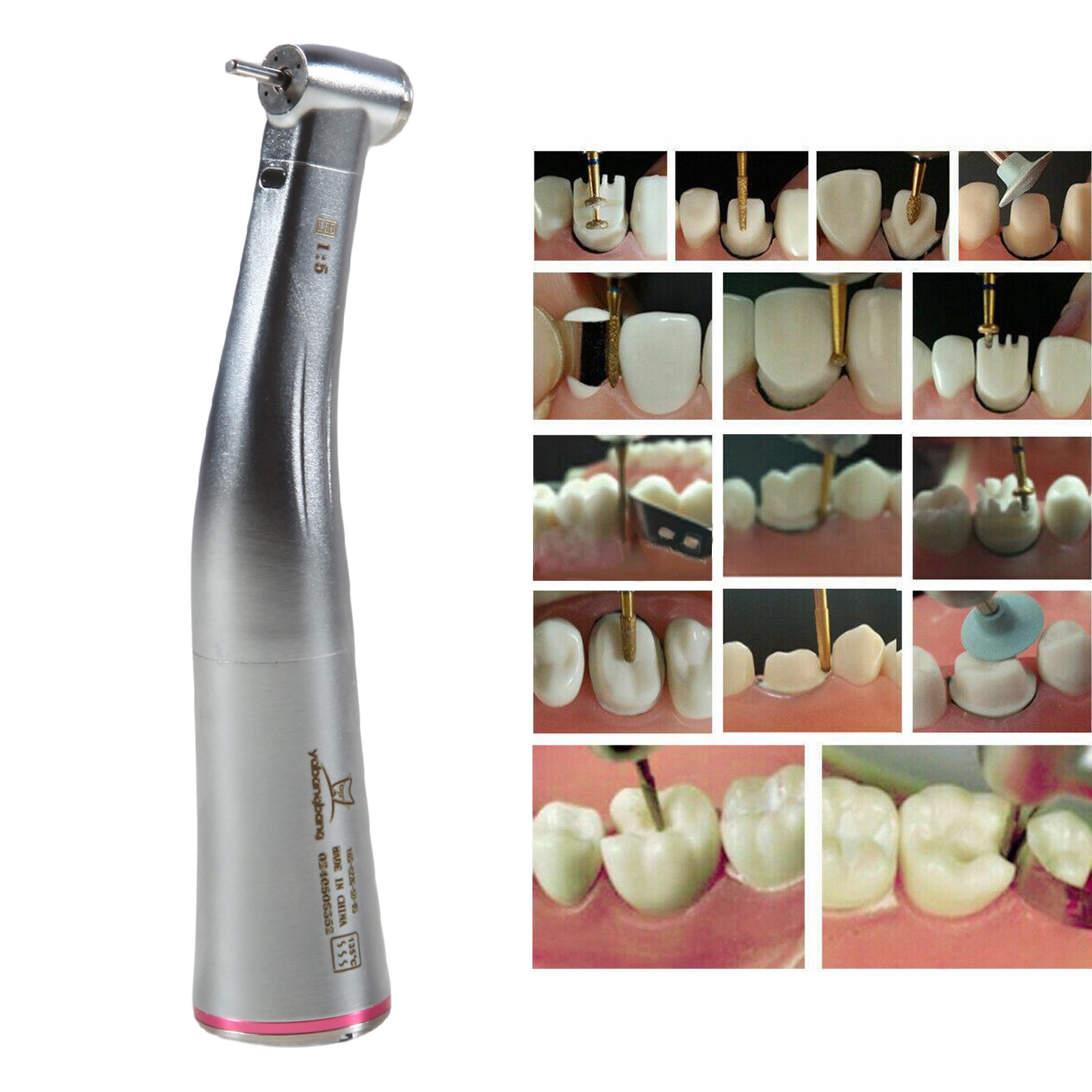Dental Wireless Electric Hygiene Prophy Handpiece +2Pcs Universal Prophy Angles