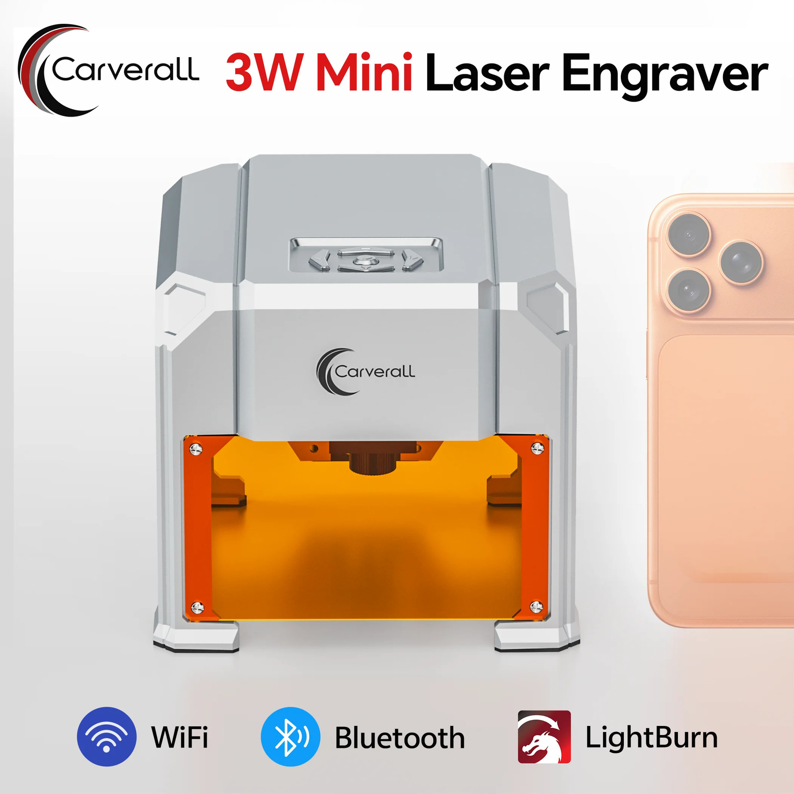 Carverall Mini Portable Laser Engraver for Wood Leather Bamboo Desktop DIY