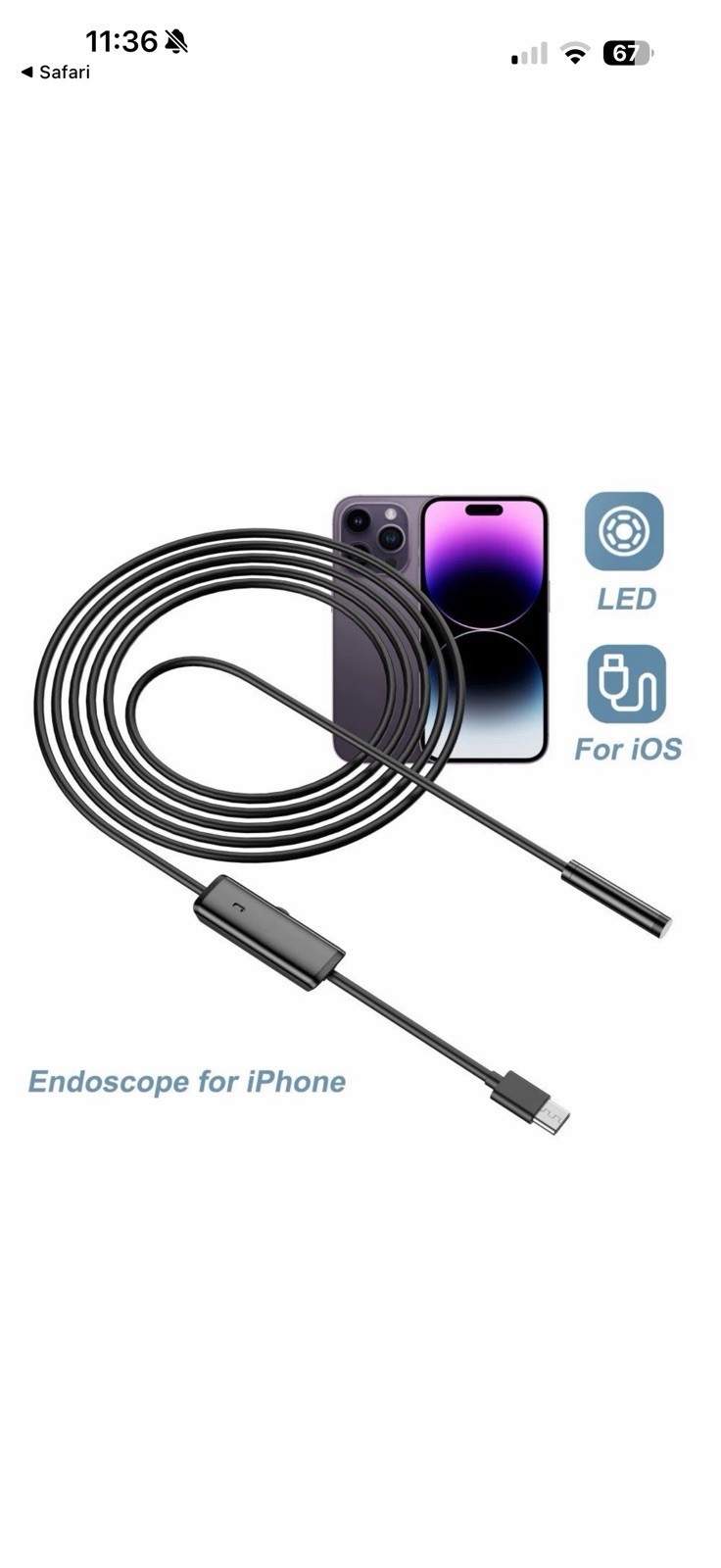 Endoscope Industrial dual Camera Lens 5m Line Length New Photo & Video HD LED