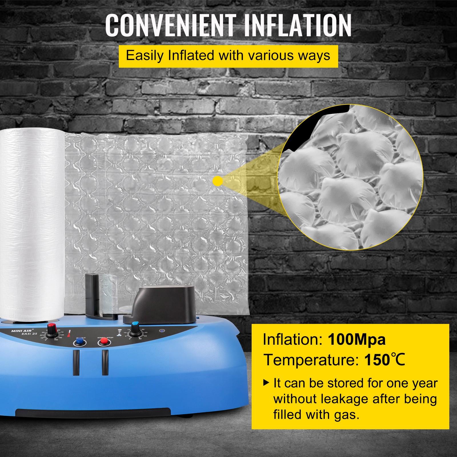 984ft x16″ Air Cushion Machine Film Small Bubble Pillow Packaging Padding 1 Roll