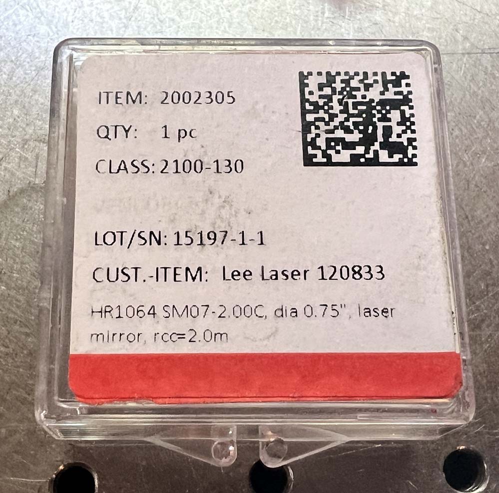 Lee Laser 3/4″Ø Mirror for 1064nm YAG, 2 meter concave roc