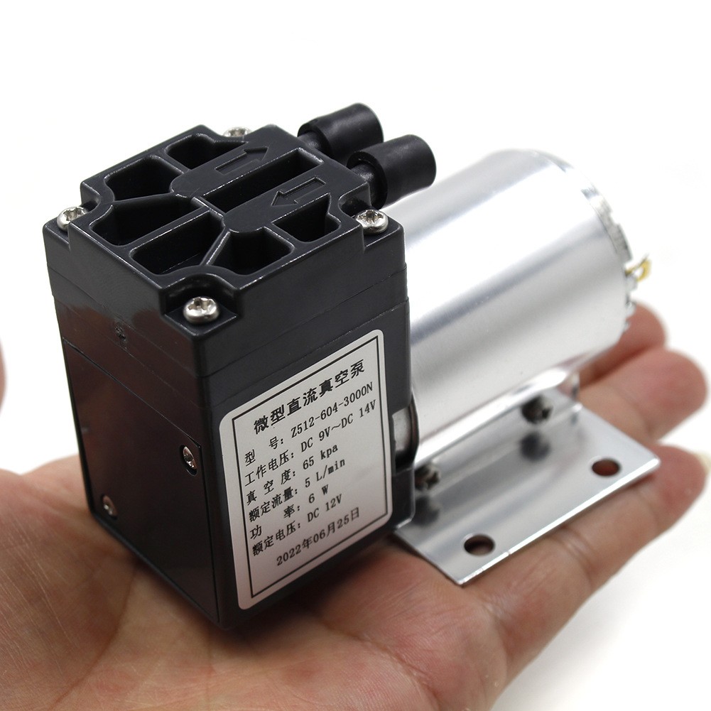 6W 12V Vacuum Pump High Pressure Suction Diaphragm Pump Holder 5L/mi 65-120kpa