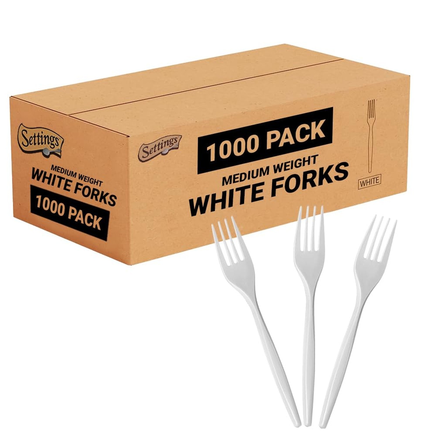 1000 Count Medium Weight White Plastic Forks Bulk Plastic Silverware For Part…