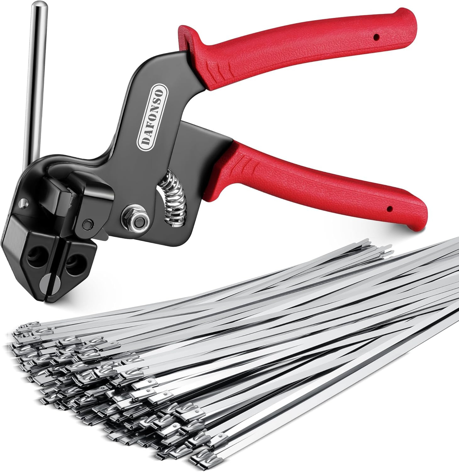 Stainless Steel Zip Ties Gun Kit,Heavy Duty Outdoor Fastening Cable Tie Tool Set