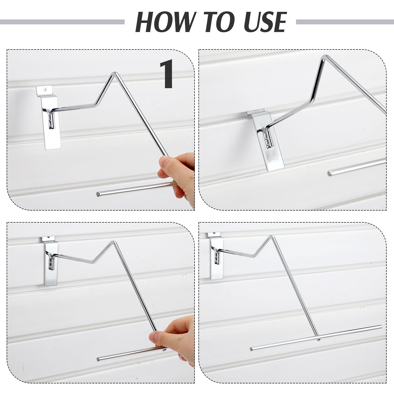20 Pack Chrome Slatwall Hat Holders – Cowboy Hat Display Rack for Home & Retail