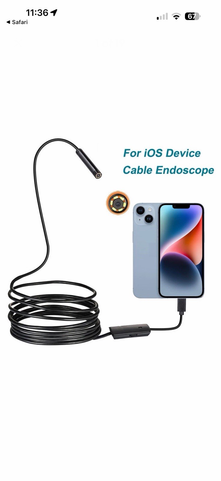Endoscope Industrial dual Camera Lens 5m Line Length New Photo & Video HD LED