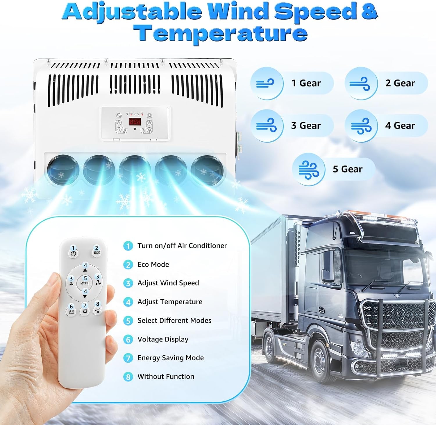 12V 12000 BTU Truck Cab Air Conditioner Split AC For Semi Trucks Bus RV Caravan