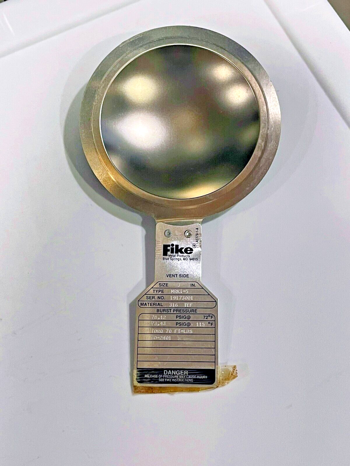 FIKE RUPTURE DISC SIZE 3 INCH MRKI-5