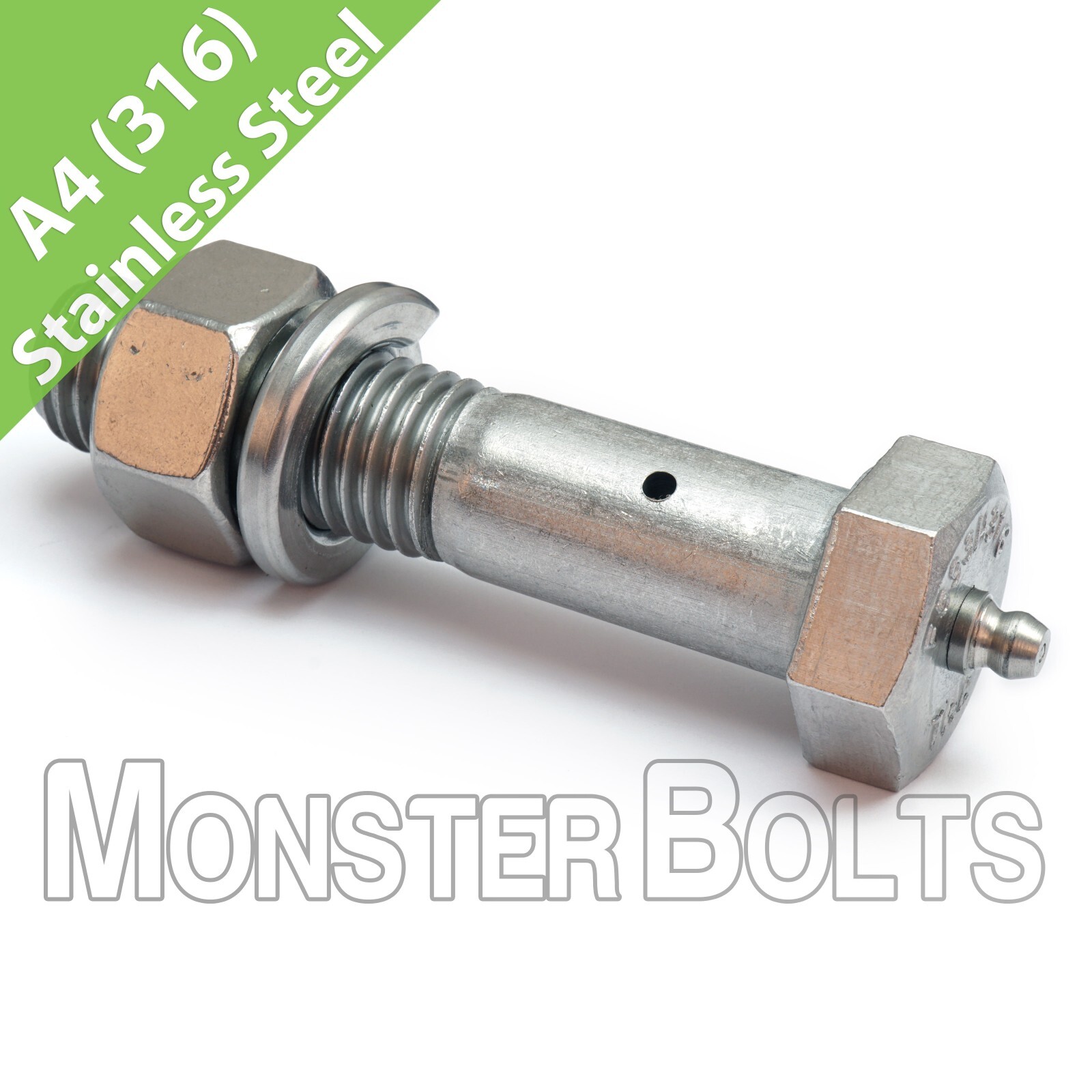 3/4″ x 3-1/2″ 316 Stainless Steel Axle Bolt Kit – For Boat Lift Aluminum Sheave