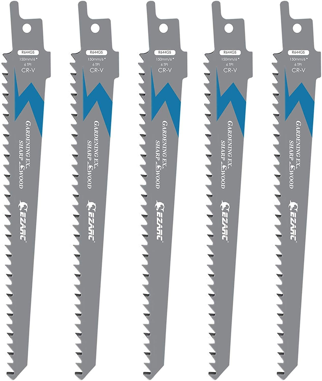 EZARC Wood Pruning Reciprocating Saw Blade, 6-Inch Recip 6 Inch, Black