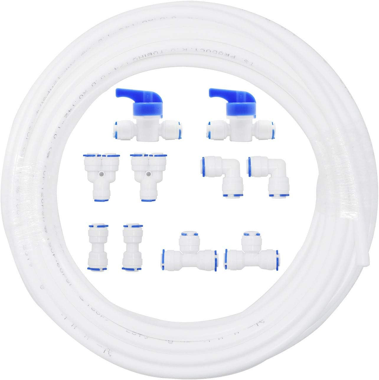 1/4″ OD Quick Connect Push To Connect Water Tube Fitting RO Water White 32 FT