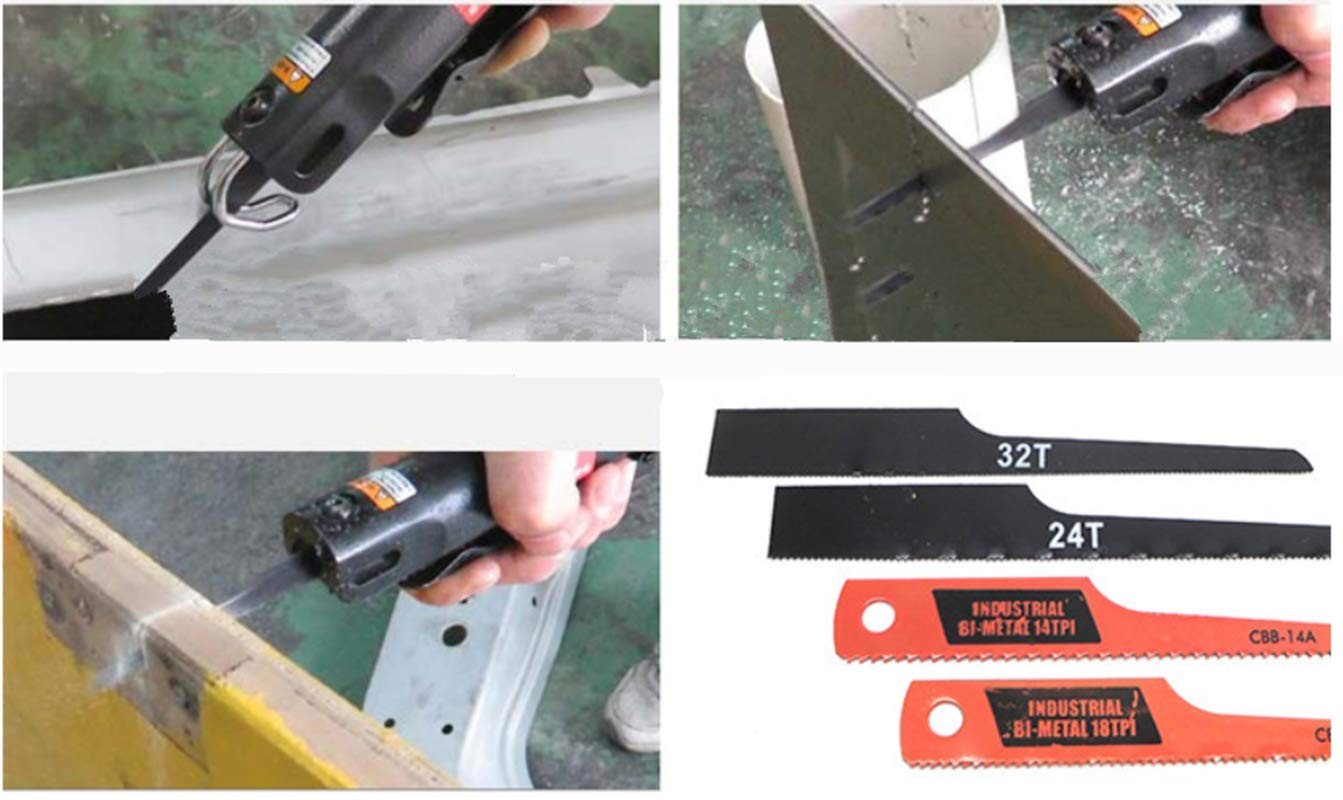 Lethend 18T Reciprocating Saw Blade Set, Air Hacksaw Blades 18T, Red