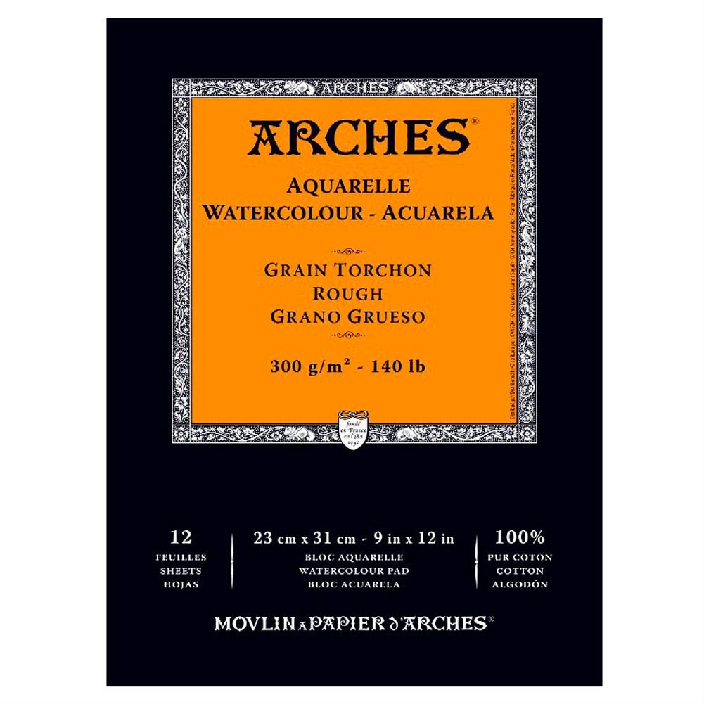Arches Watercolor Pad, 9″ x 12″ 9-x-12-Inch, Natural White