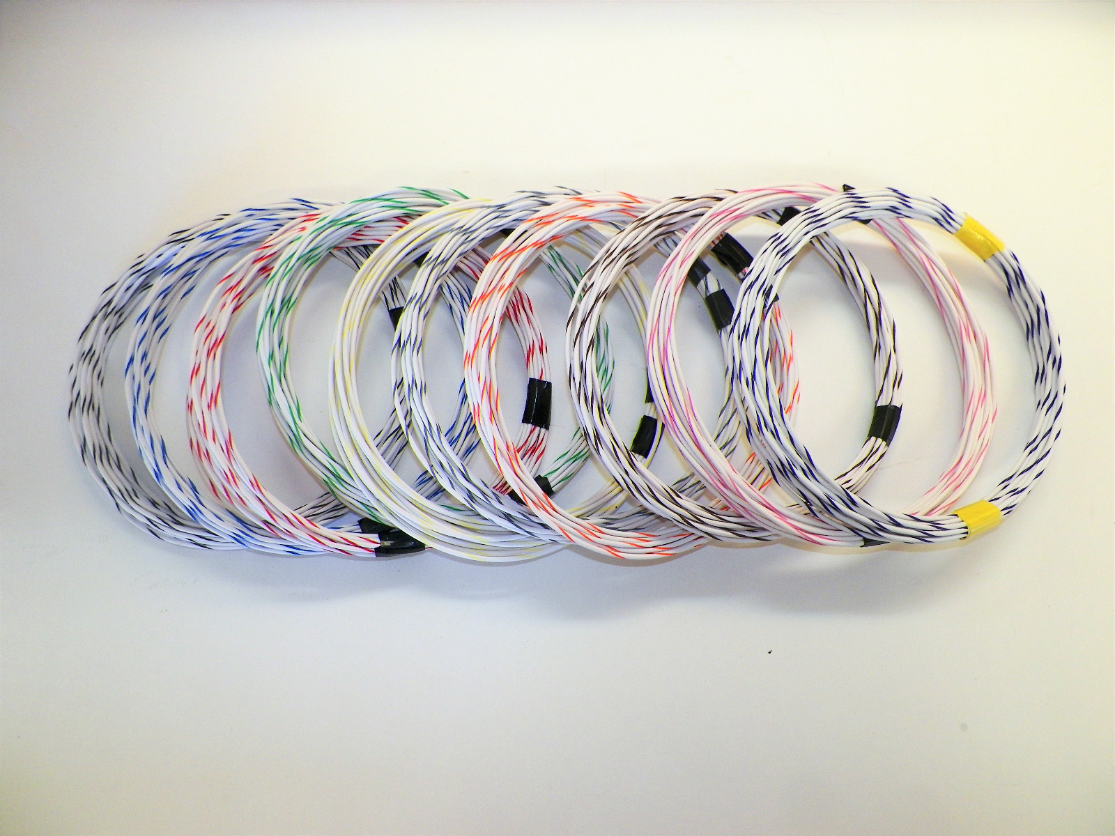 WHITE hi temp automotive 18 gauge GXL wire + 10 STRIPED color wiring options