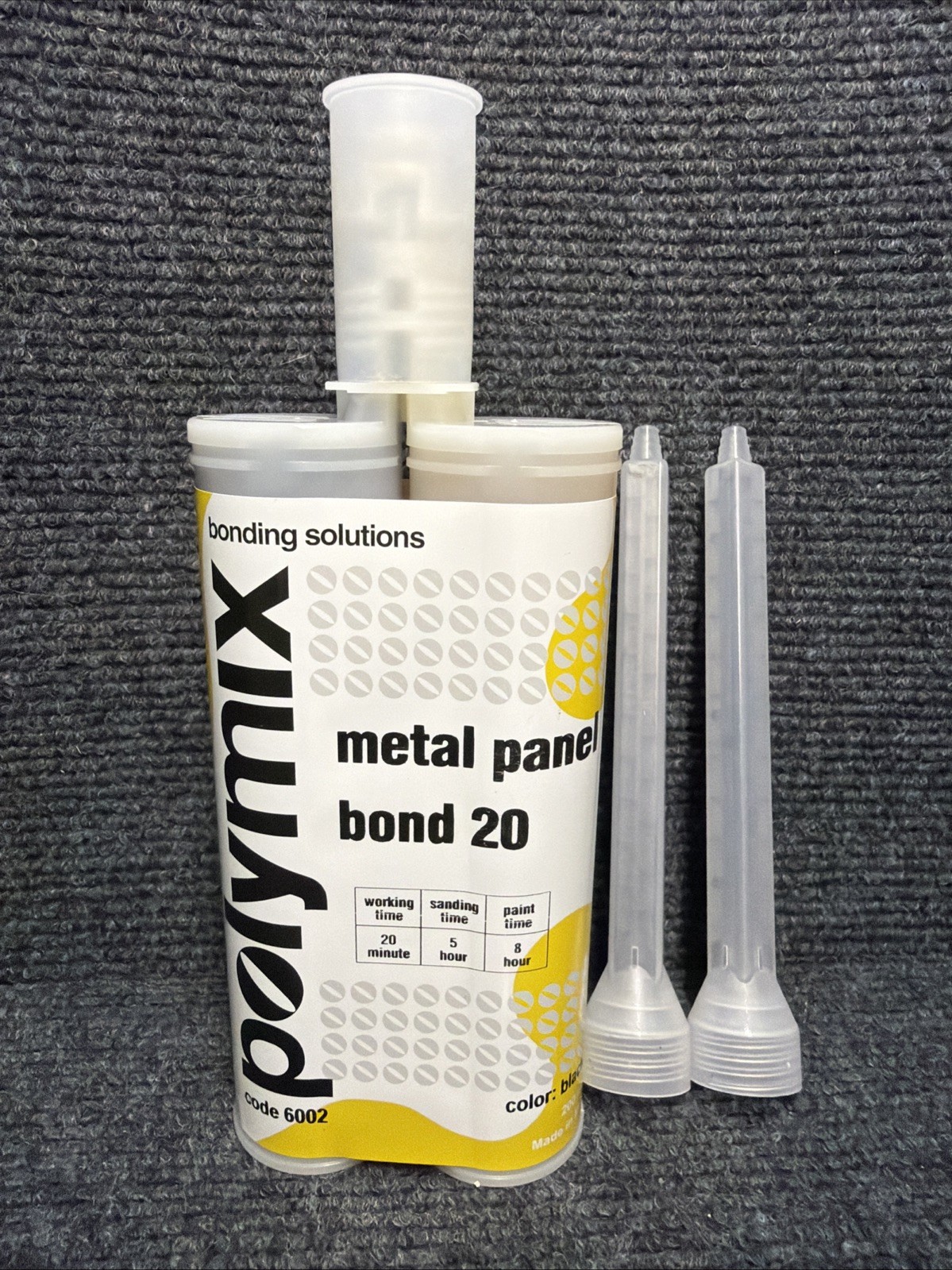 Polymix Black Metal Panel Bond 20 Minute Cartridge 200ml