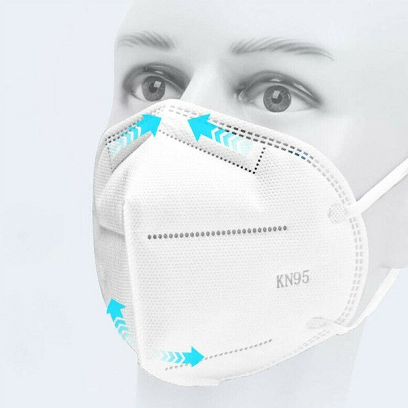 BLACK 5-Layers Breathable KN95 Disposable Protective Face Mask Respirator 30PCS