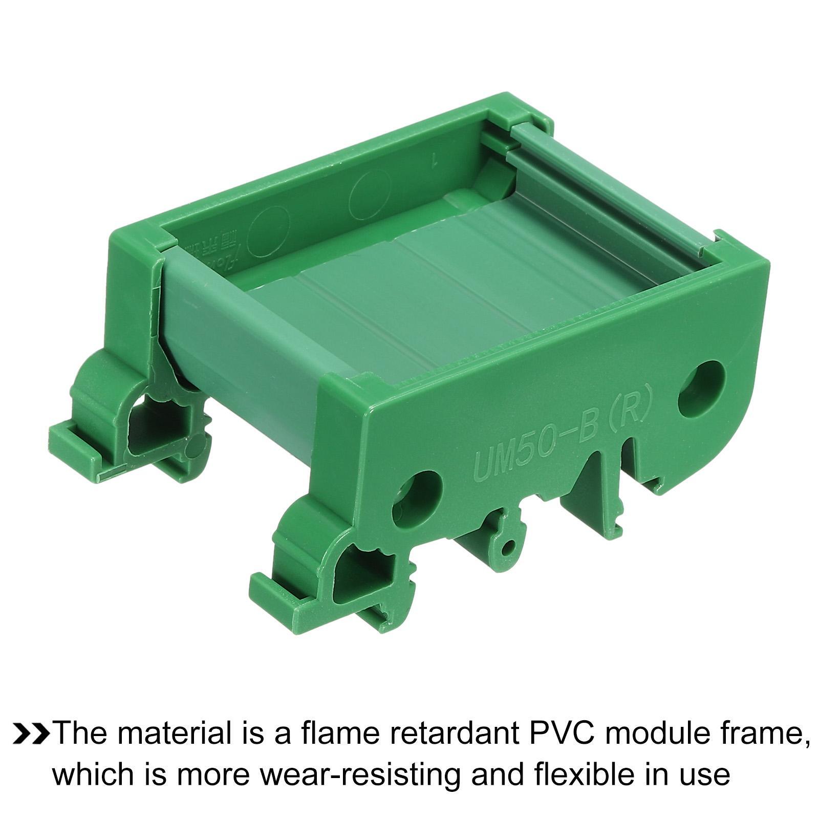 DIN Rail Mount Carrier for 40mm x 50mm PCB, Housing, Bracket, Green