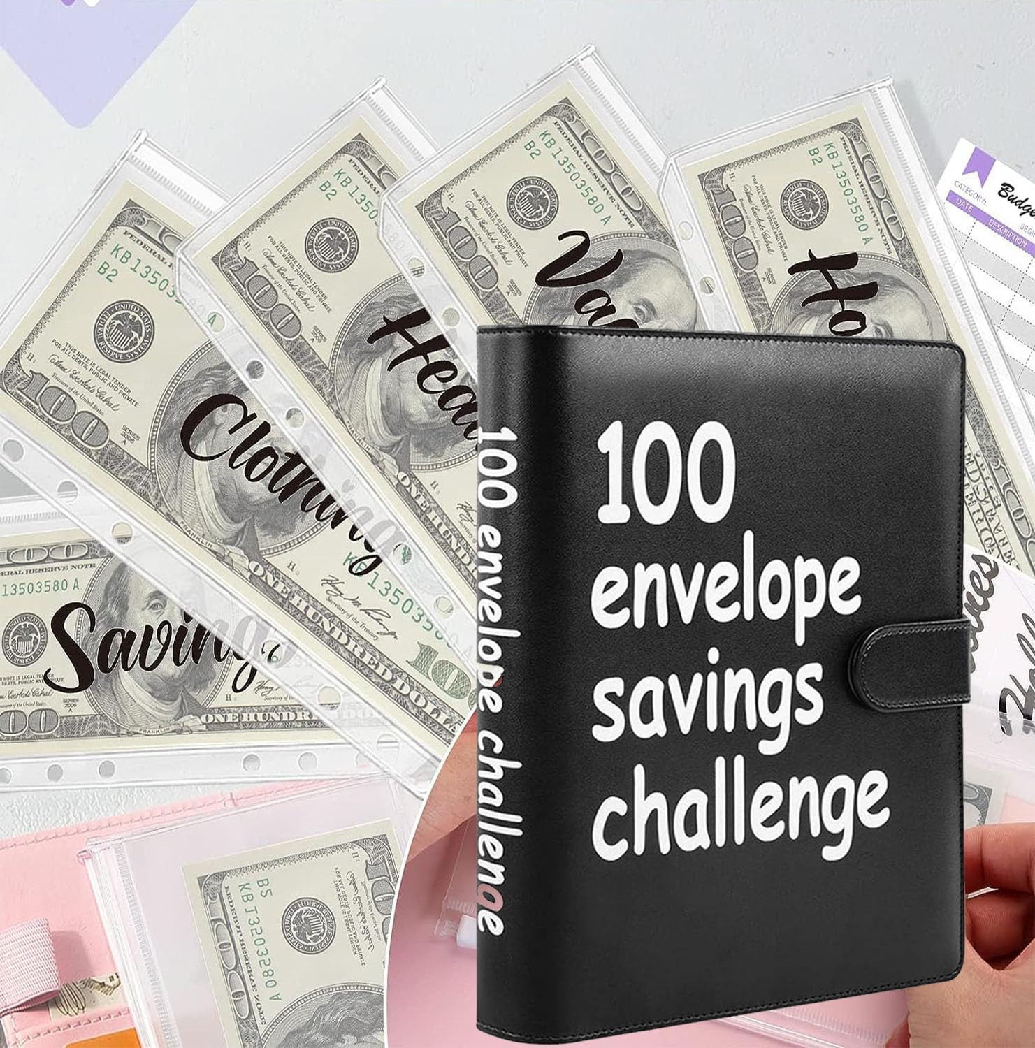 100 Envelopes Money Saving Challenge, 100 Envelope Challenge Binder, Easy and Fu