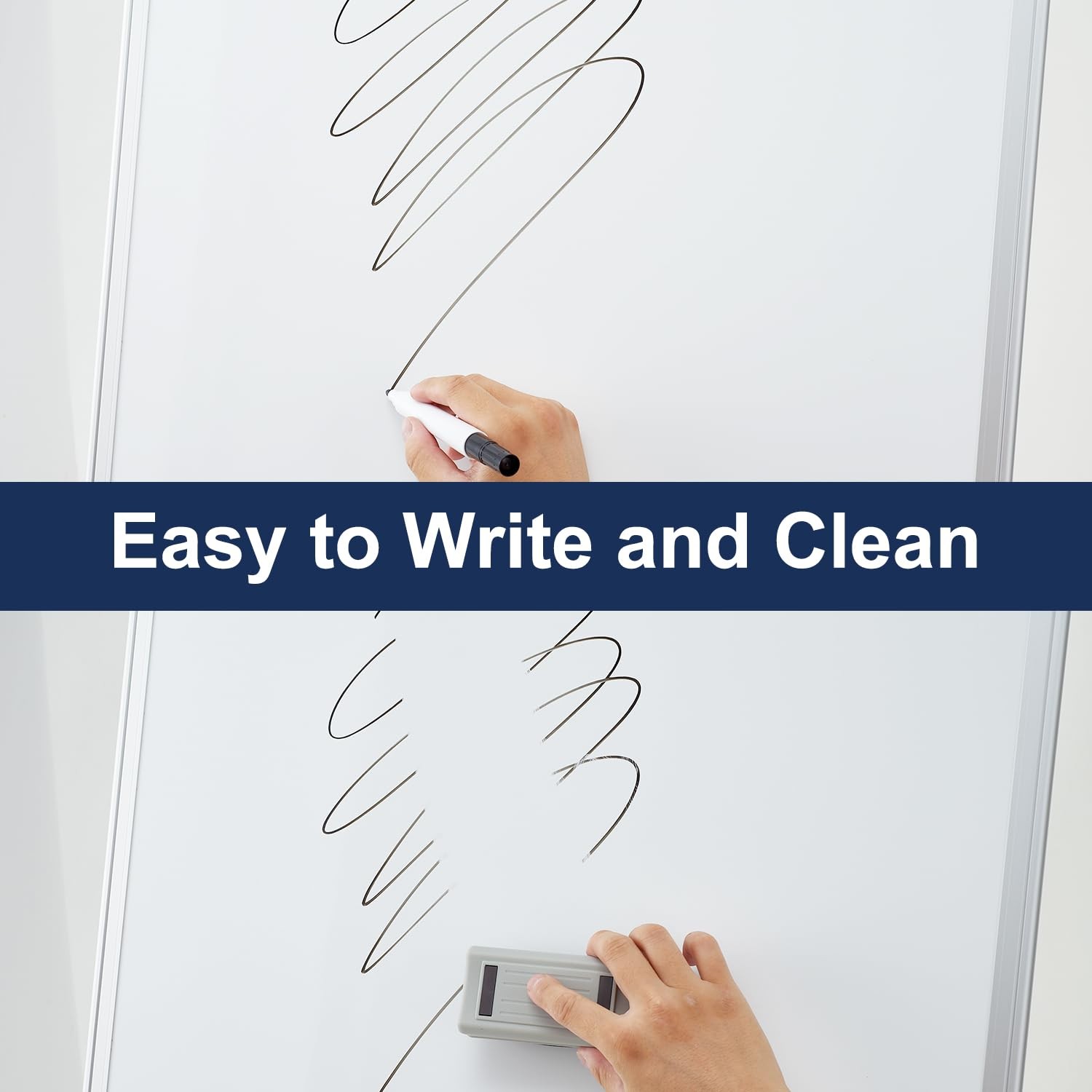 TSJ OFFICE Mobile Whiteboard Standing – 36 X 24 Inches Magnetic Dry Erase Eas…