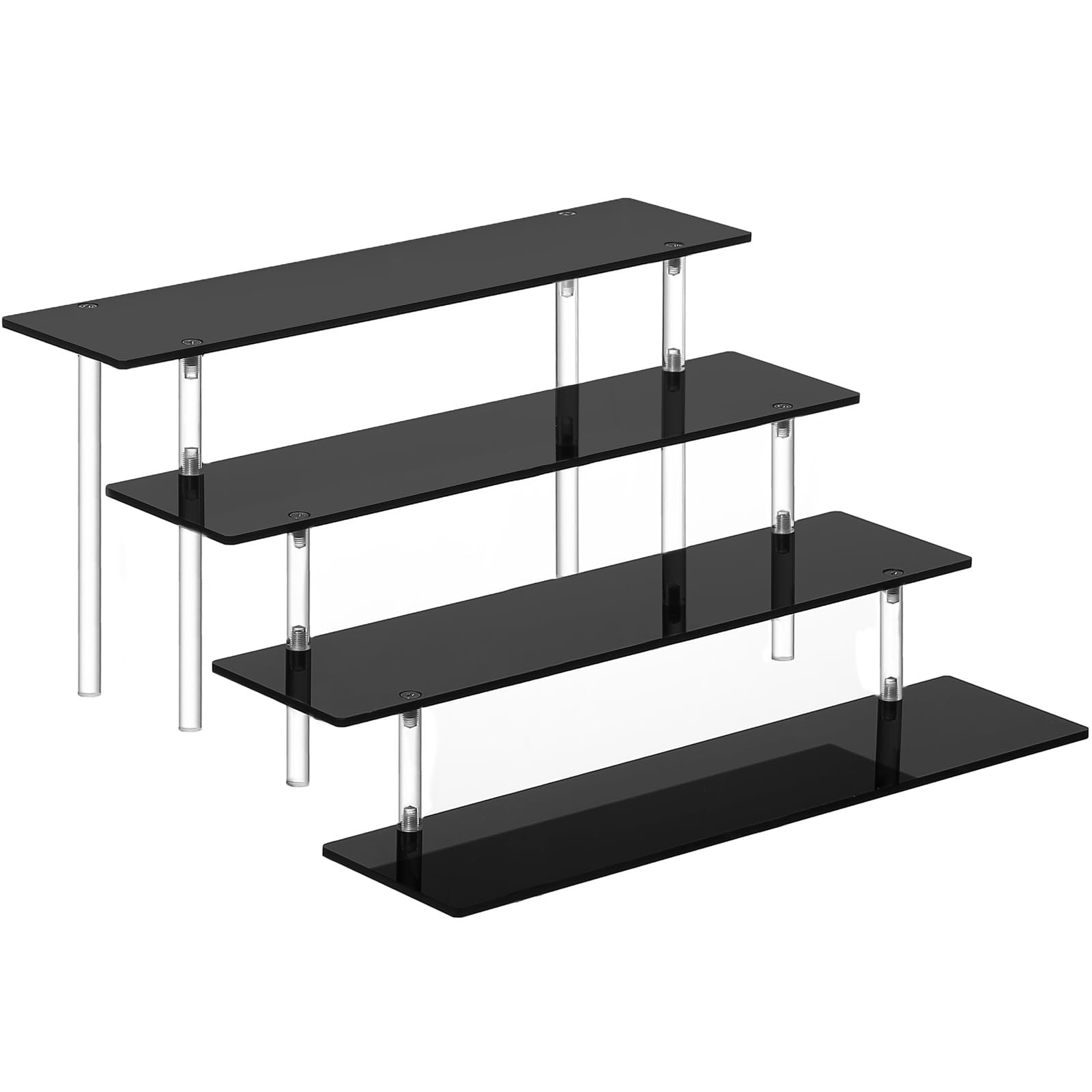 HENABLE 4 Tier Perfume Organizer Stand, Acrylic Risers Display 4-Tier, black