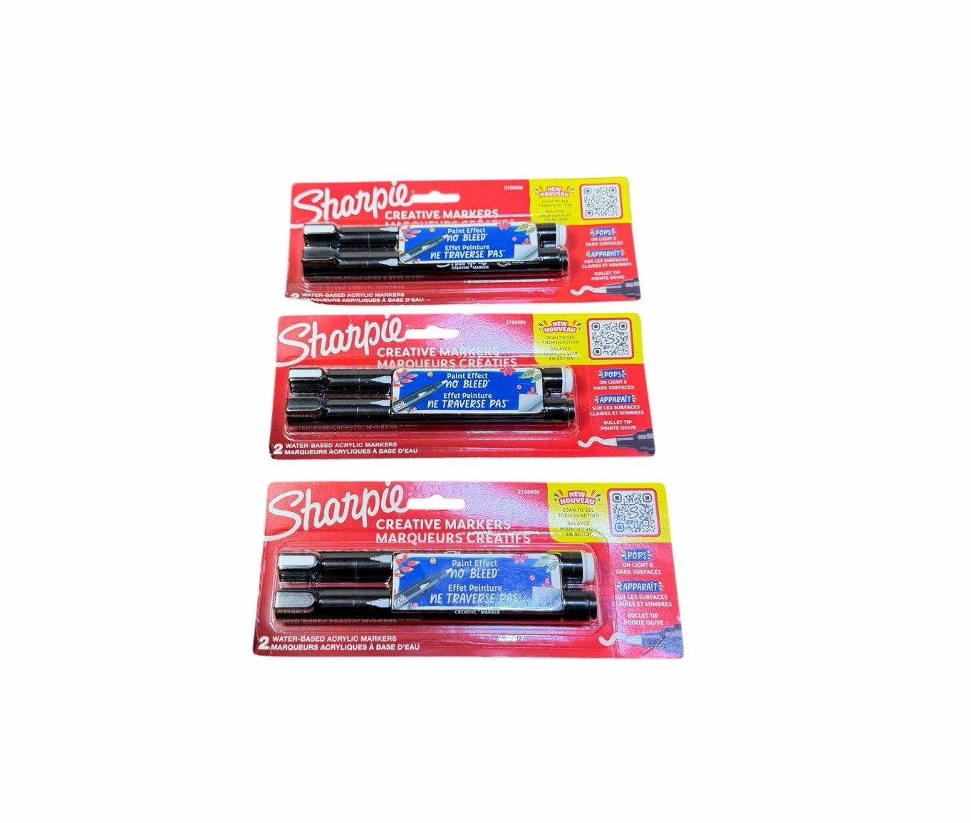 Lot of 3 (2 Packs) Sharpie Creative Markers Bullet Tip NEW Sealed