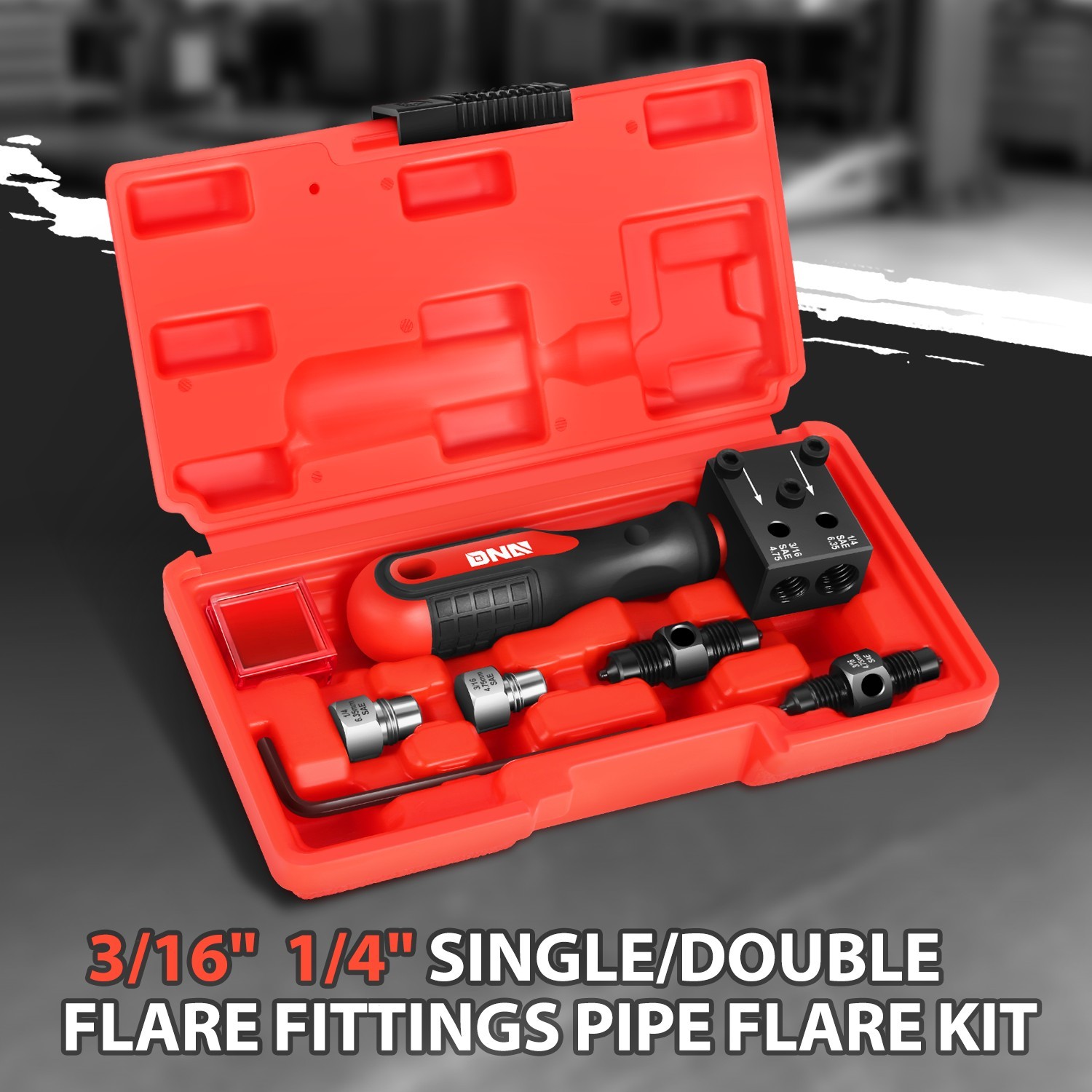 Carbon Steel Brake Flaring Tool Single Double Bubble Flares 3/16in & 1/4in Tube