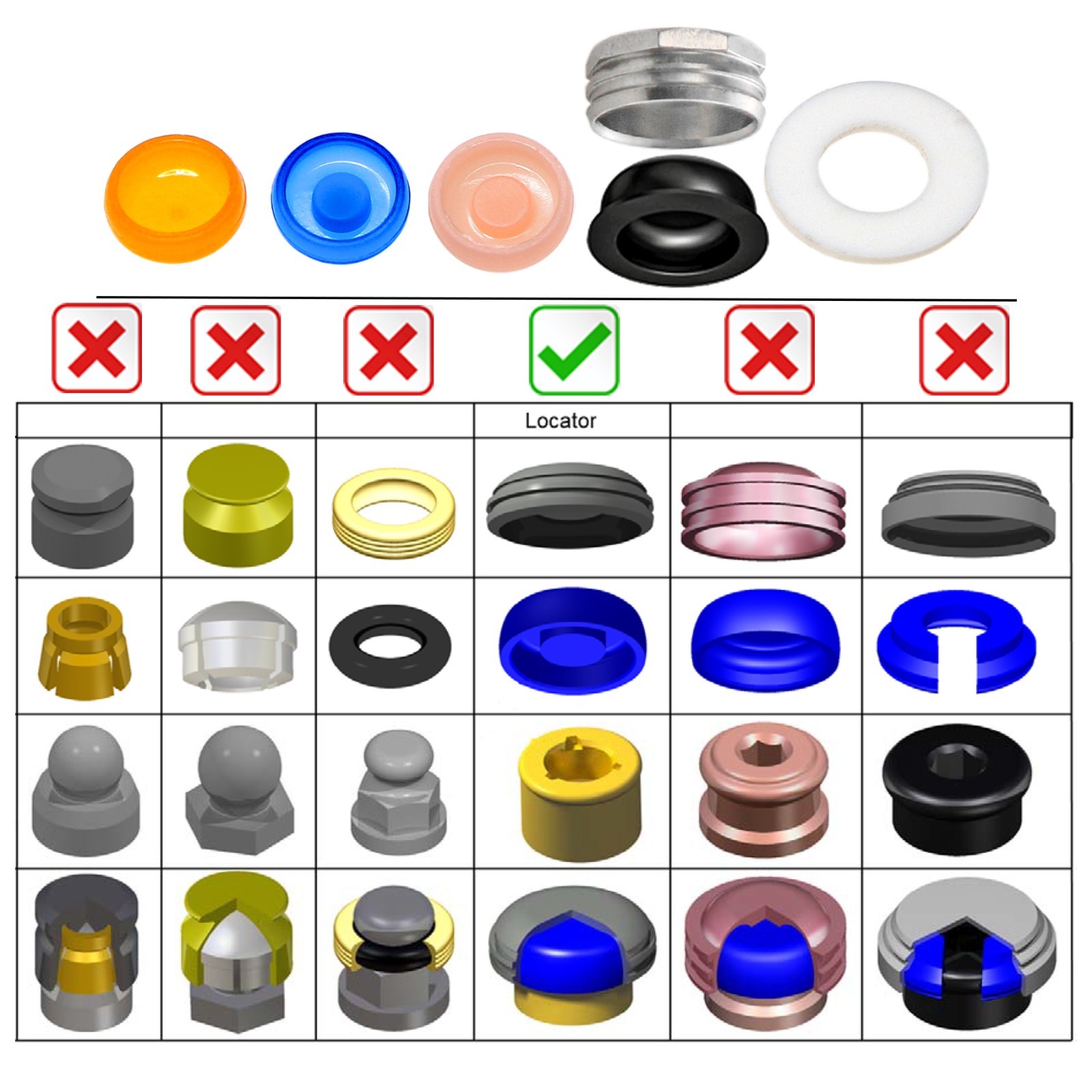 US Dental Locator Retention Caps Core Tool PEEK Male Insert Overdenture Abutment