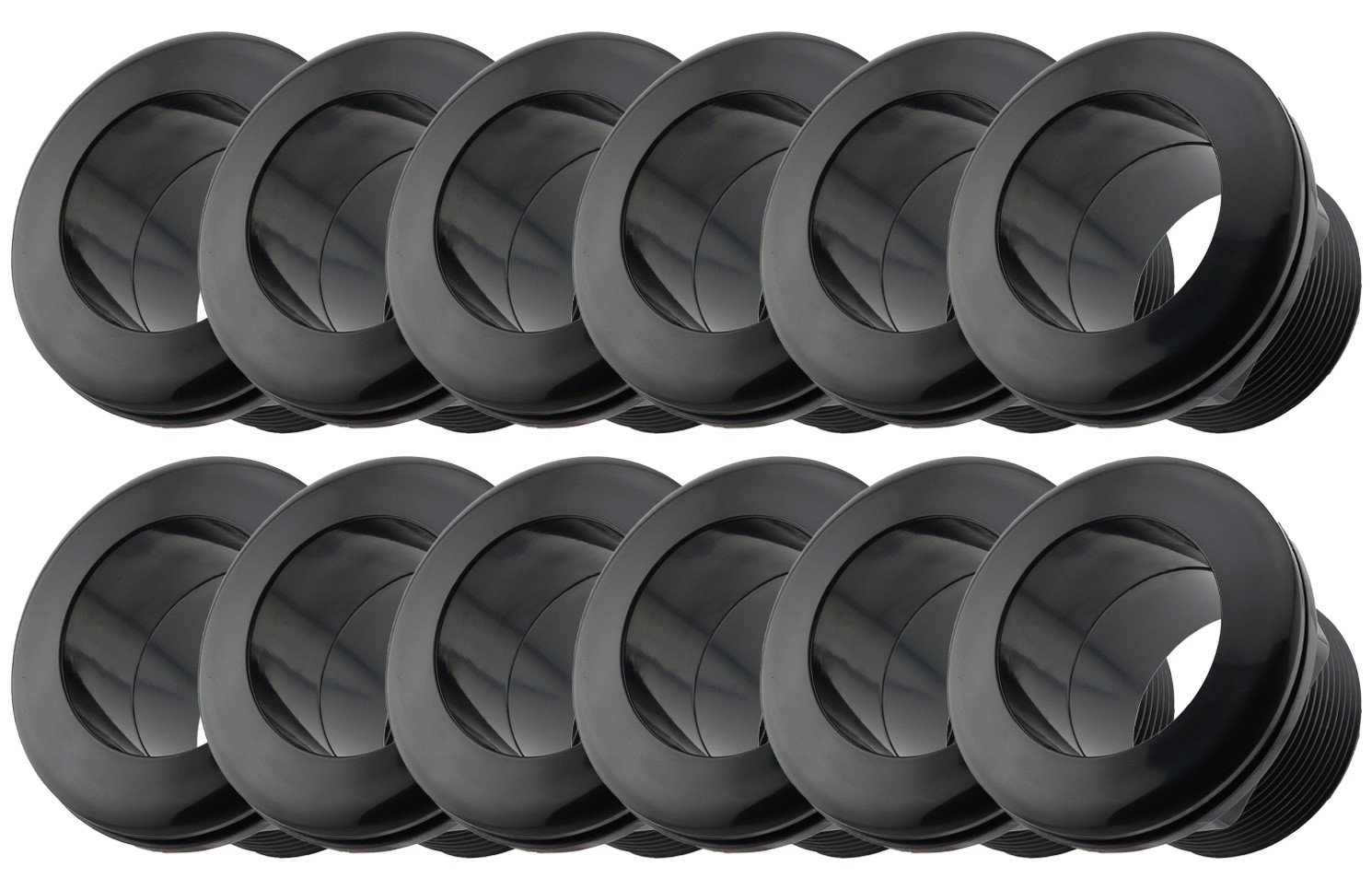 2″ Bulkhead Fitting – Slip x Slip – ABS Tank Aquarium 12 Pack | American Made
