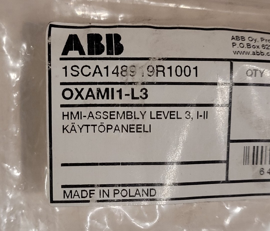 ABB HMI-Assembly Level 3 OXAMI1-L3 1SCA148919R1001 Brand New/Free Shipping!!