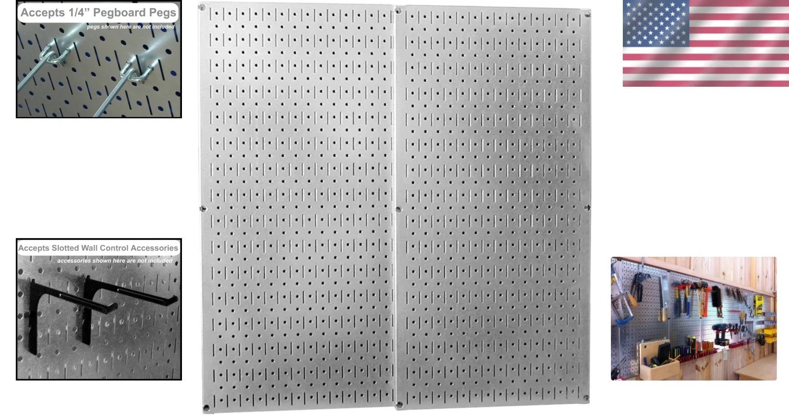 30-P-3232GV Galvanized Pegboard Panels – Versatile Tool Organizer, Easy Install