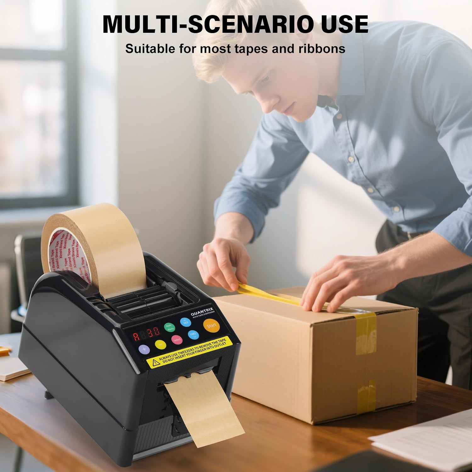 Ribbon Cutting Machine, 999Mm Max Cut Length,Automatic Tape Dispenser, Ideal for