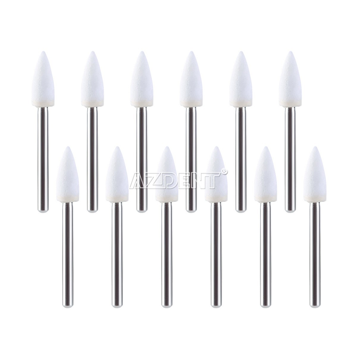 36pcs AZDENT Dental Flame White Stone Polishing FG Burs Abrasion Point Bur FL2