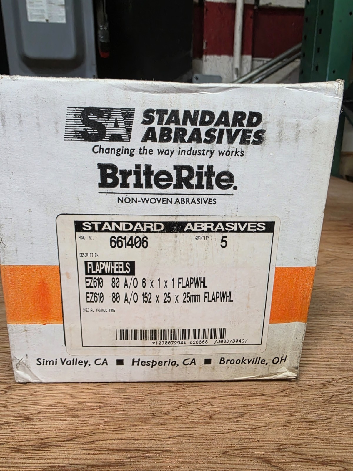 STANDARD ABRASIVES/Brite Rite 661406 Sanding wheels, 6x1x1 80 grit, NOS OB