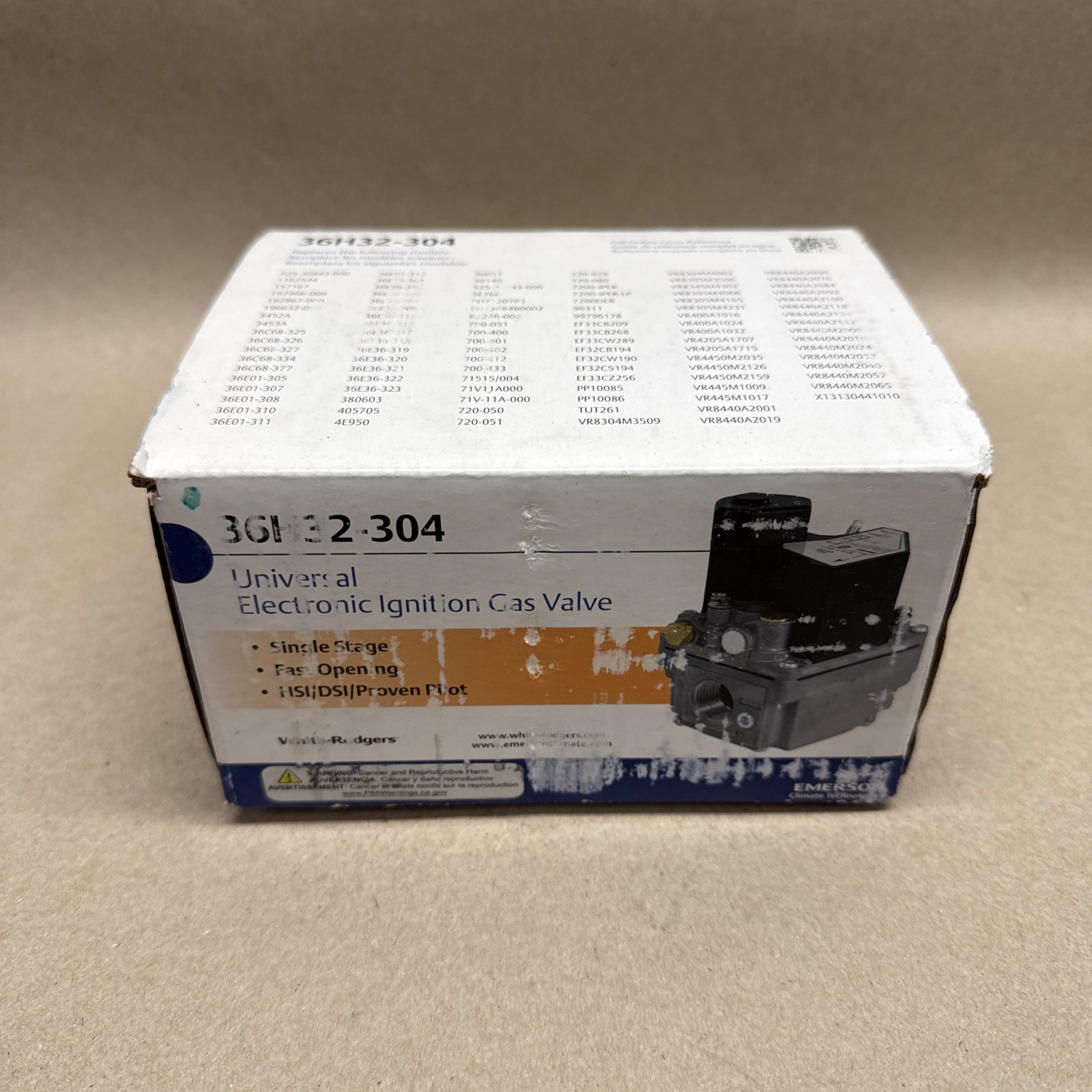 White-Rodgers 36H32-304 Gas Valve, Ng/Lp, Electronic, 24 V, 14 In Wc, Fast