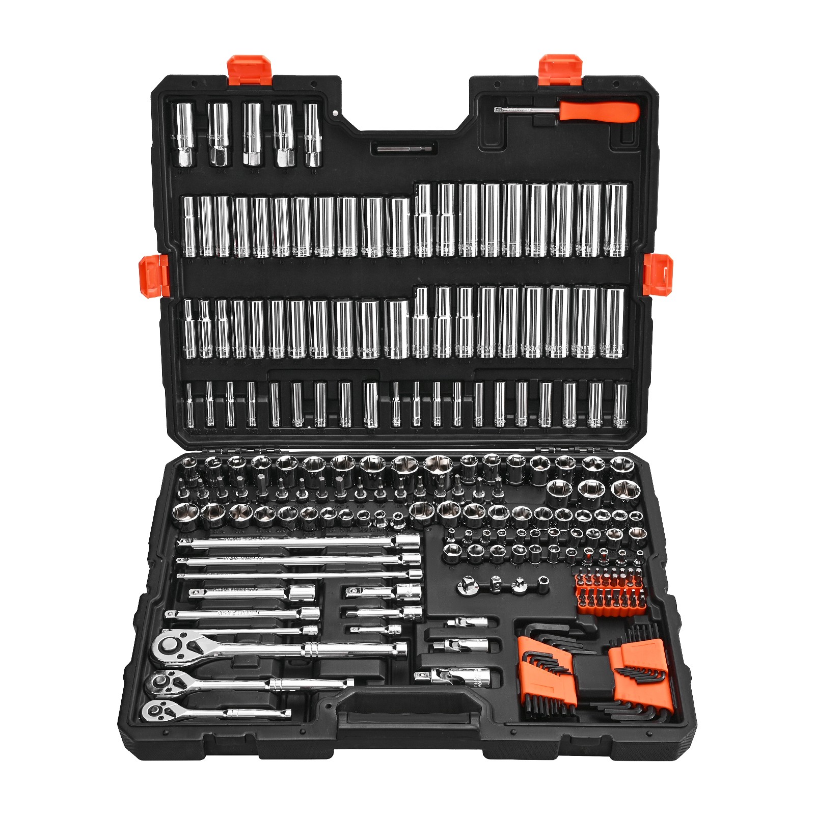 VEVOR Socket Set Socket Tool Set 225 Pieces 3/8 & 1/4 & 1/2 in Drive Auto Repair