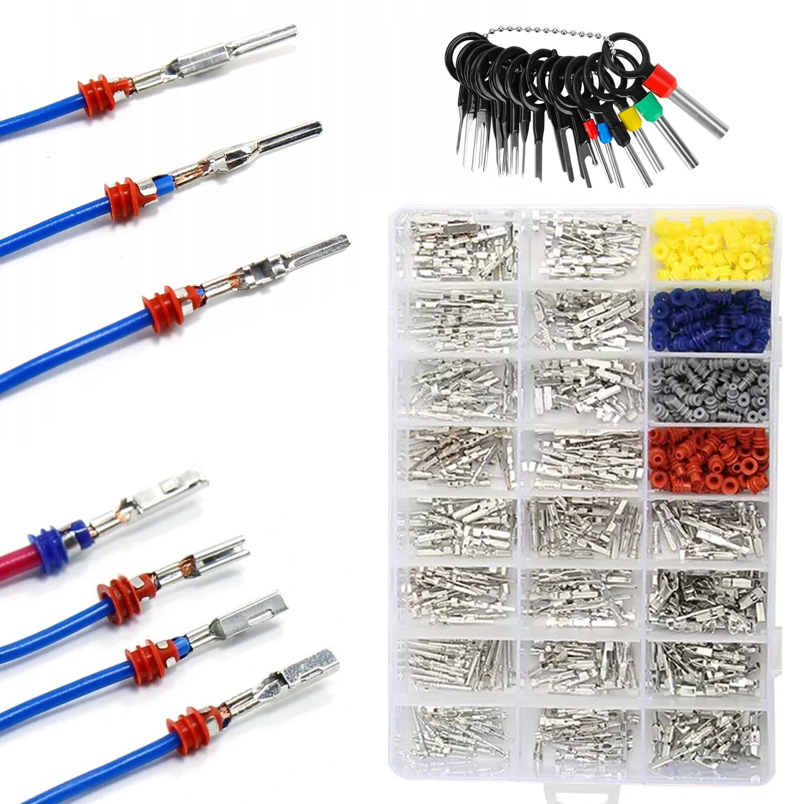 739Pcs Automotive Electrical Connector Pins Kit Terminal Removal Tool Wire Seals