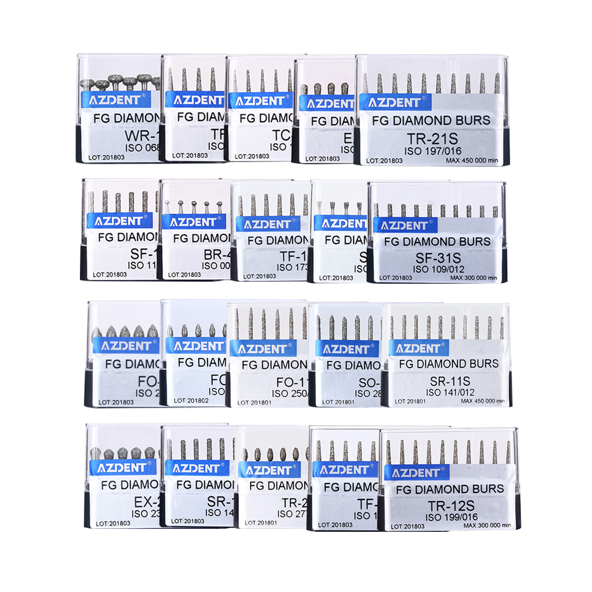 AZDENT Dental Super Coarse FG Diamond Burs fit for High Speed Handpiece