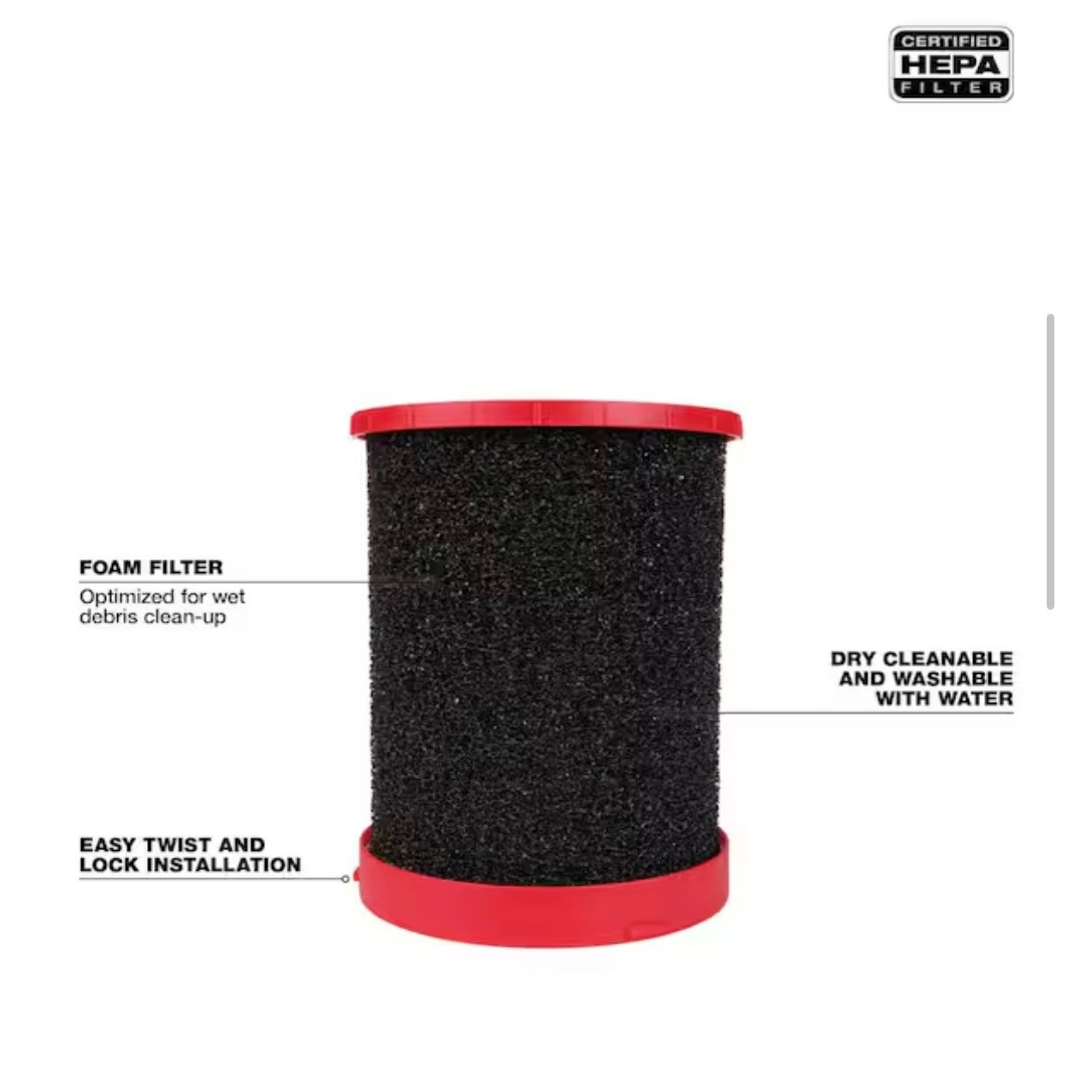 Milwaukee M18 M12 HEPA Wet Dry Vacuum Filter 2 Pack New 49-90-1900HW HEPA