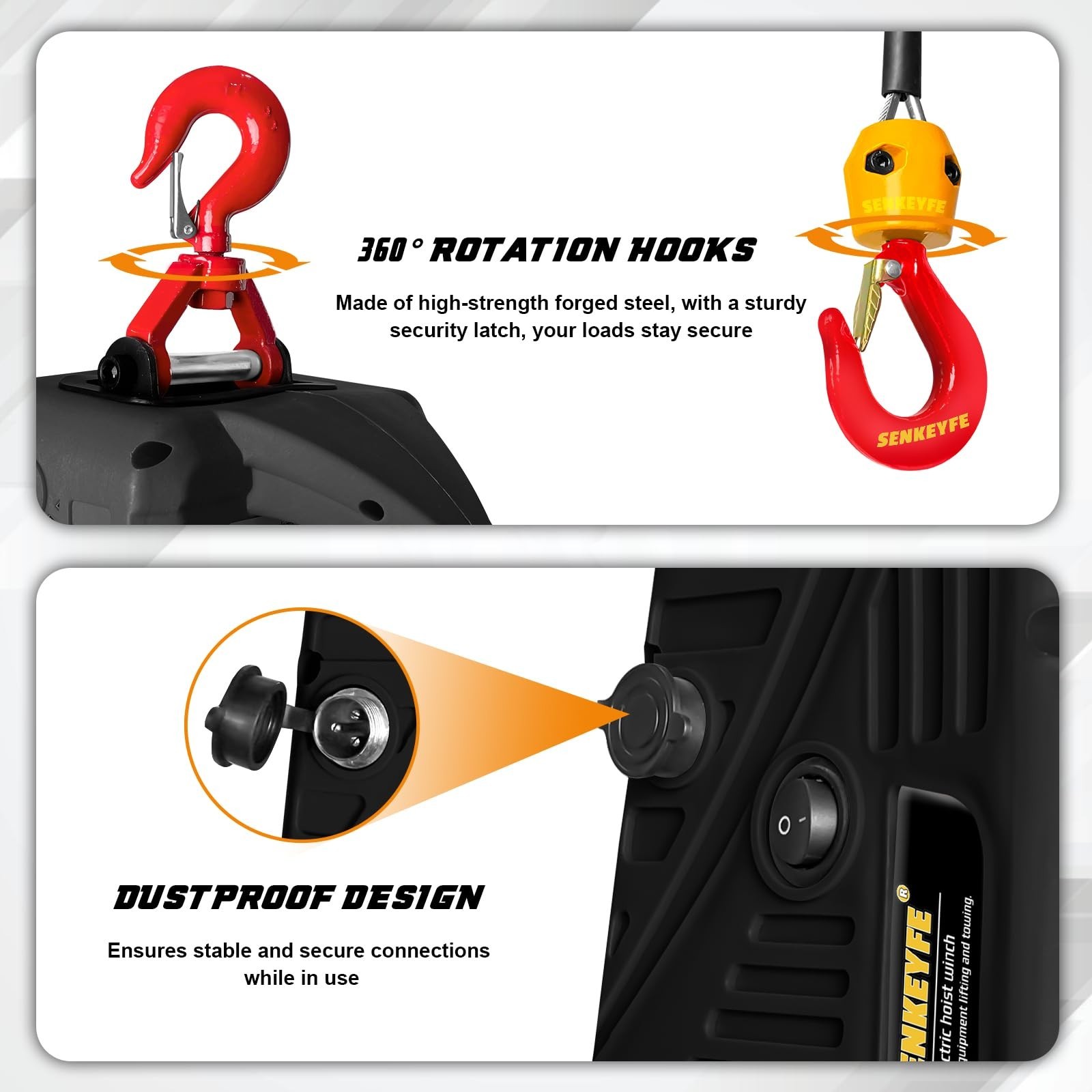 Power Electric Portable Hoist Winch 1100LBS, 3 in 1 Electric Cable Hoist 110V…
