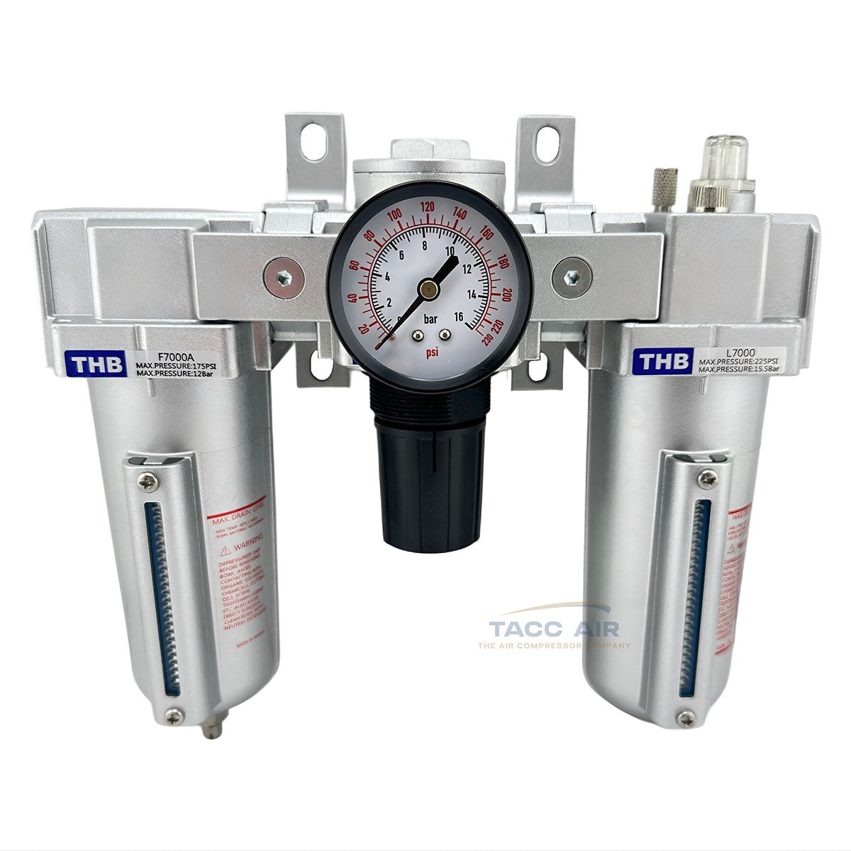 1/2″ NPT FRL Compressor Filter Regulator Lubricator Combo Compressed Air System