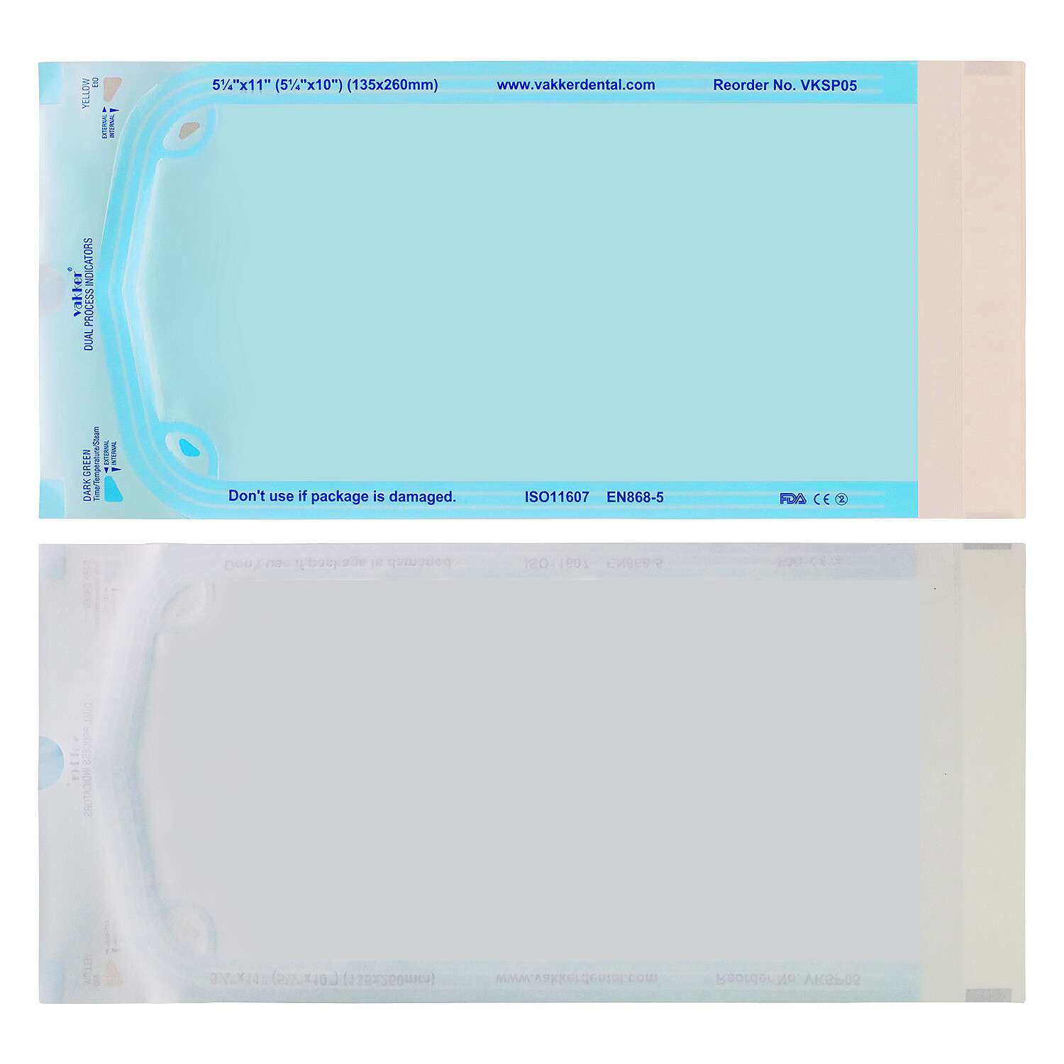 Vakker 200pcs 5.25″ x 11″ Self Sealing Sterilization Pouches Autoclave Bag