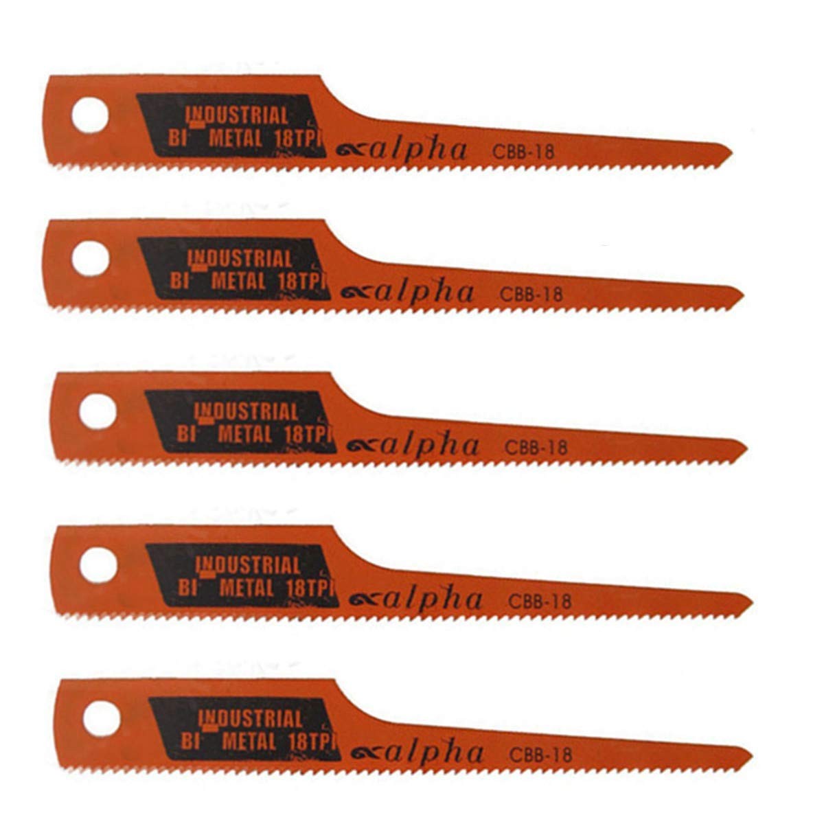 Lethend 18T Reciprocating Saw Blade Set, Air Hacksaw Blades 18T, Red