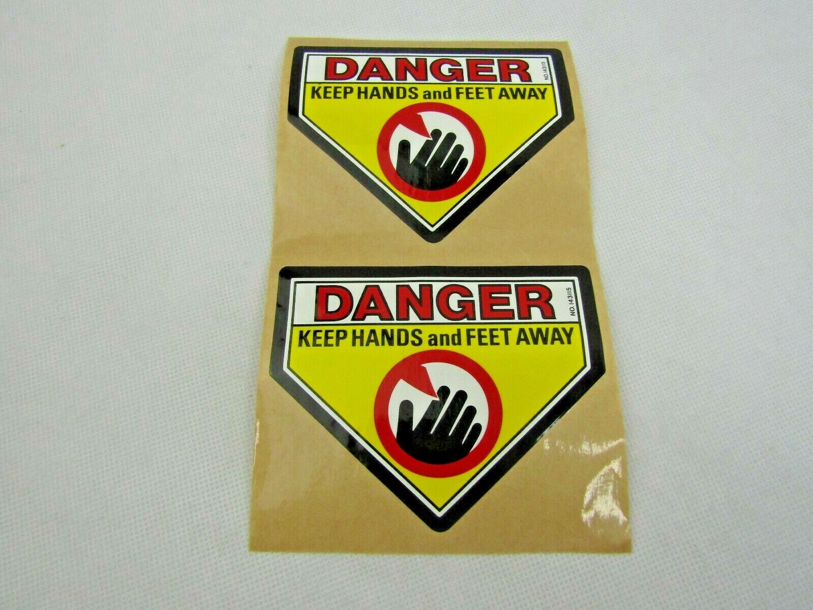 Danger Keep Hands & Feet Away DECAL LOT/2