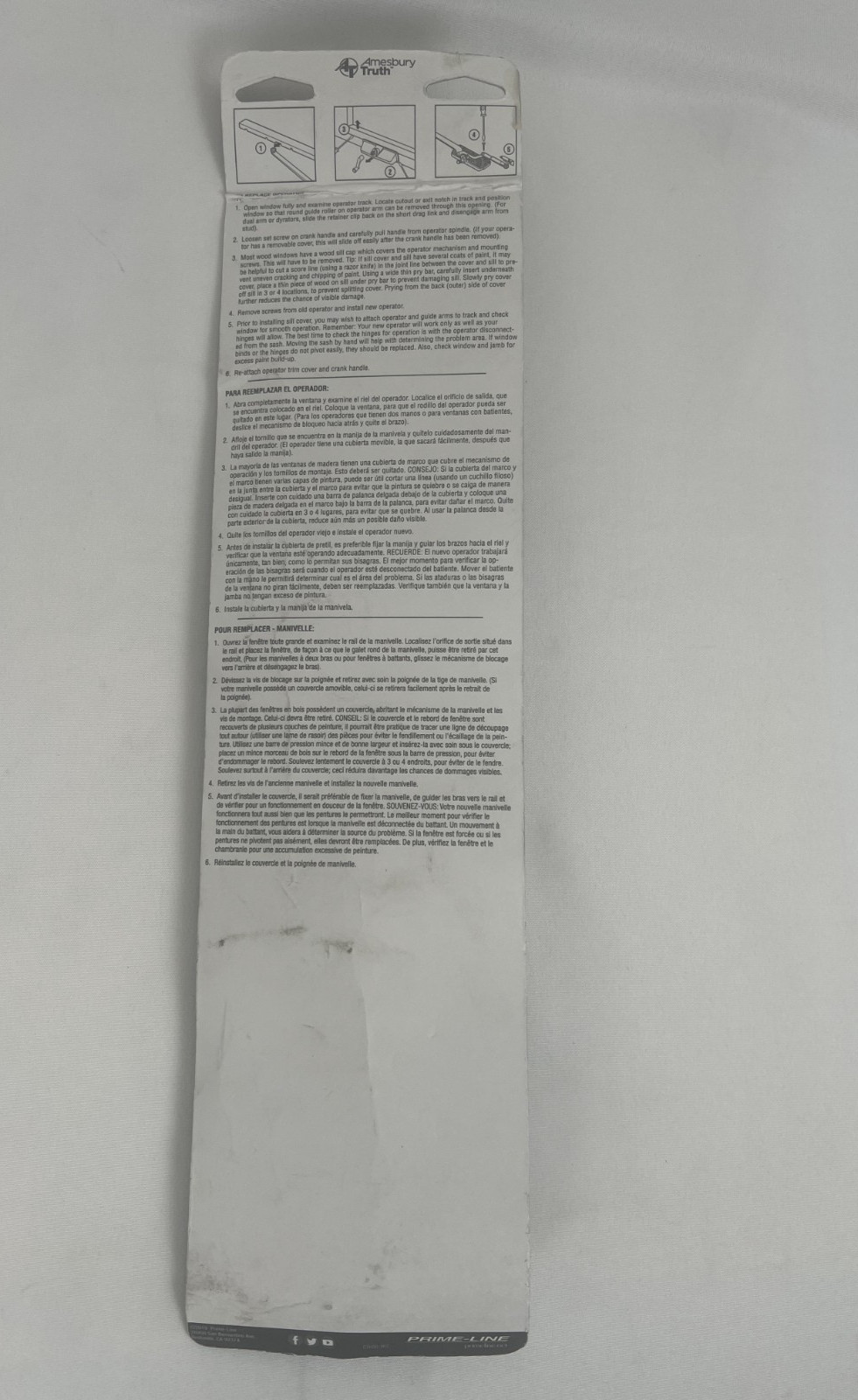 Dual Arm Left Casement Window Operator w/Stud Bracket Truth EntryGuard #31589A