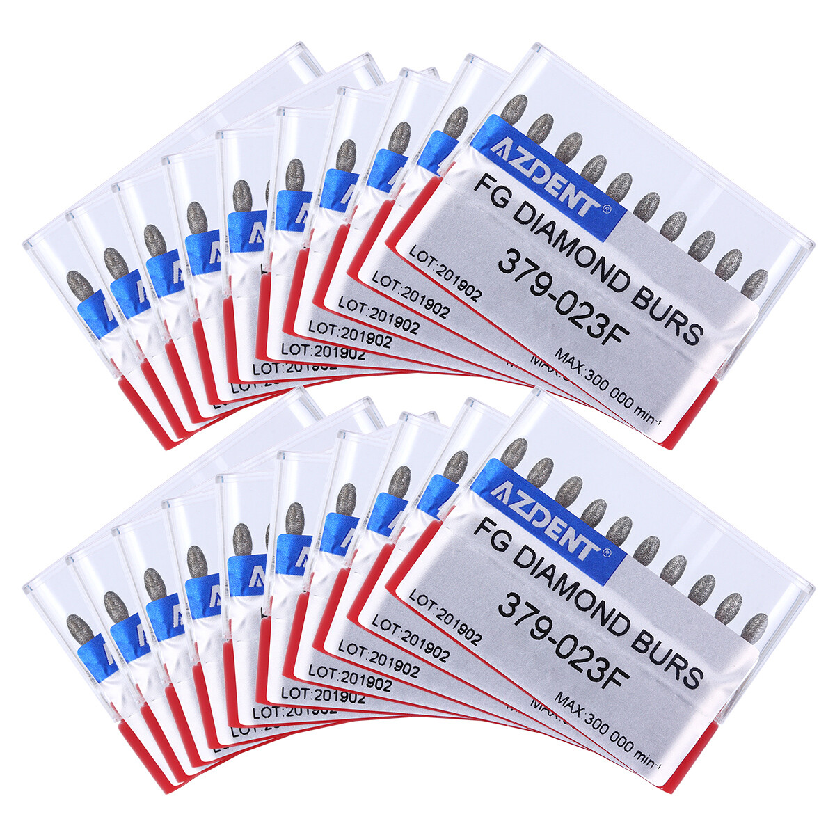 10 Pack Denal Diamond Burs 379-023F Fine Football FG for High Speed Handpiece