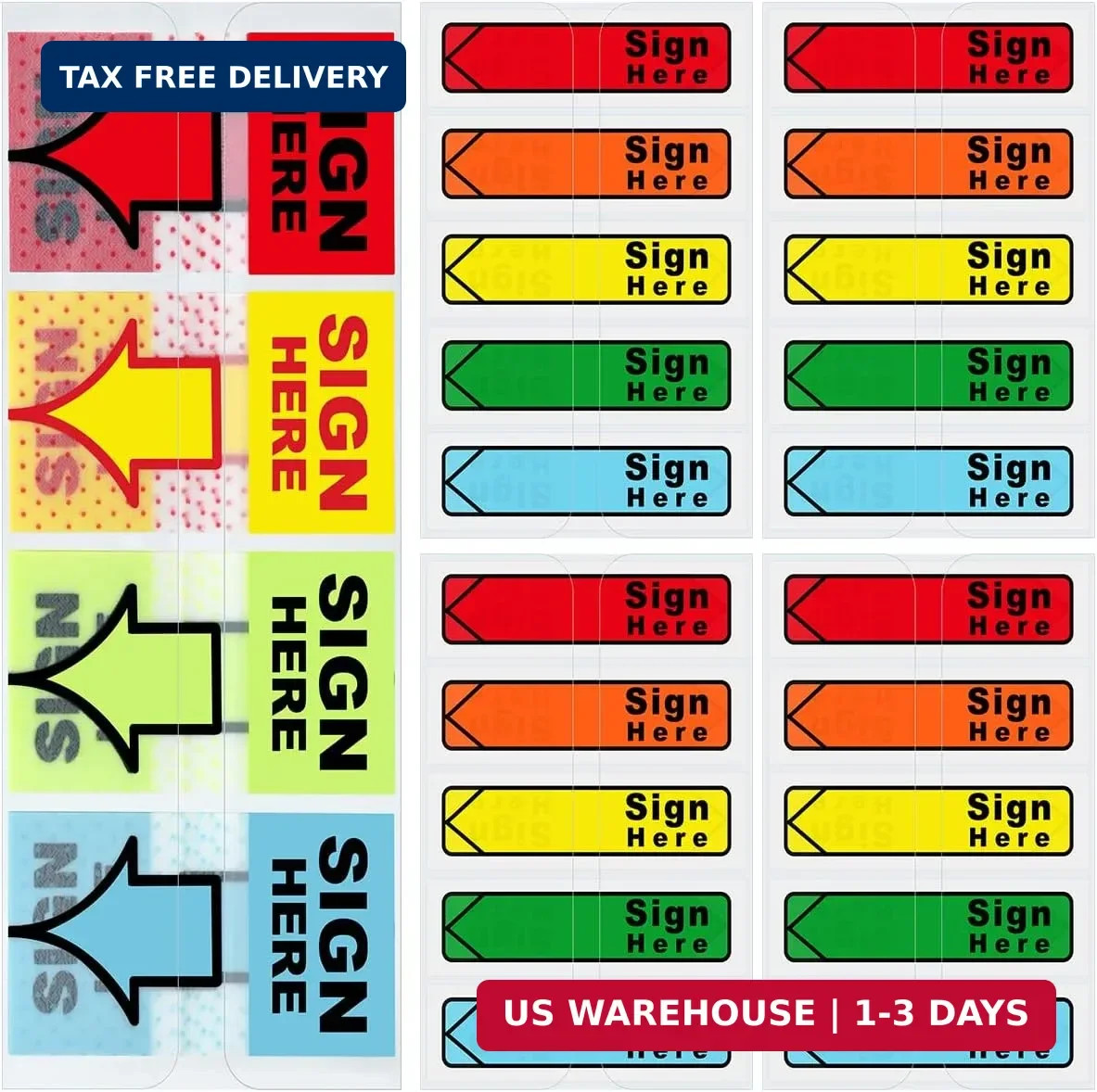 2 Styles Sign Here Sticky Tabs, 500 Pcs Sign Here Post It Flags, Signature Tags