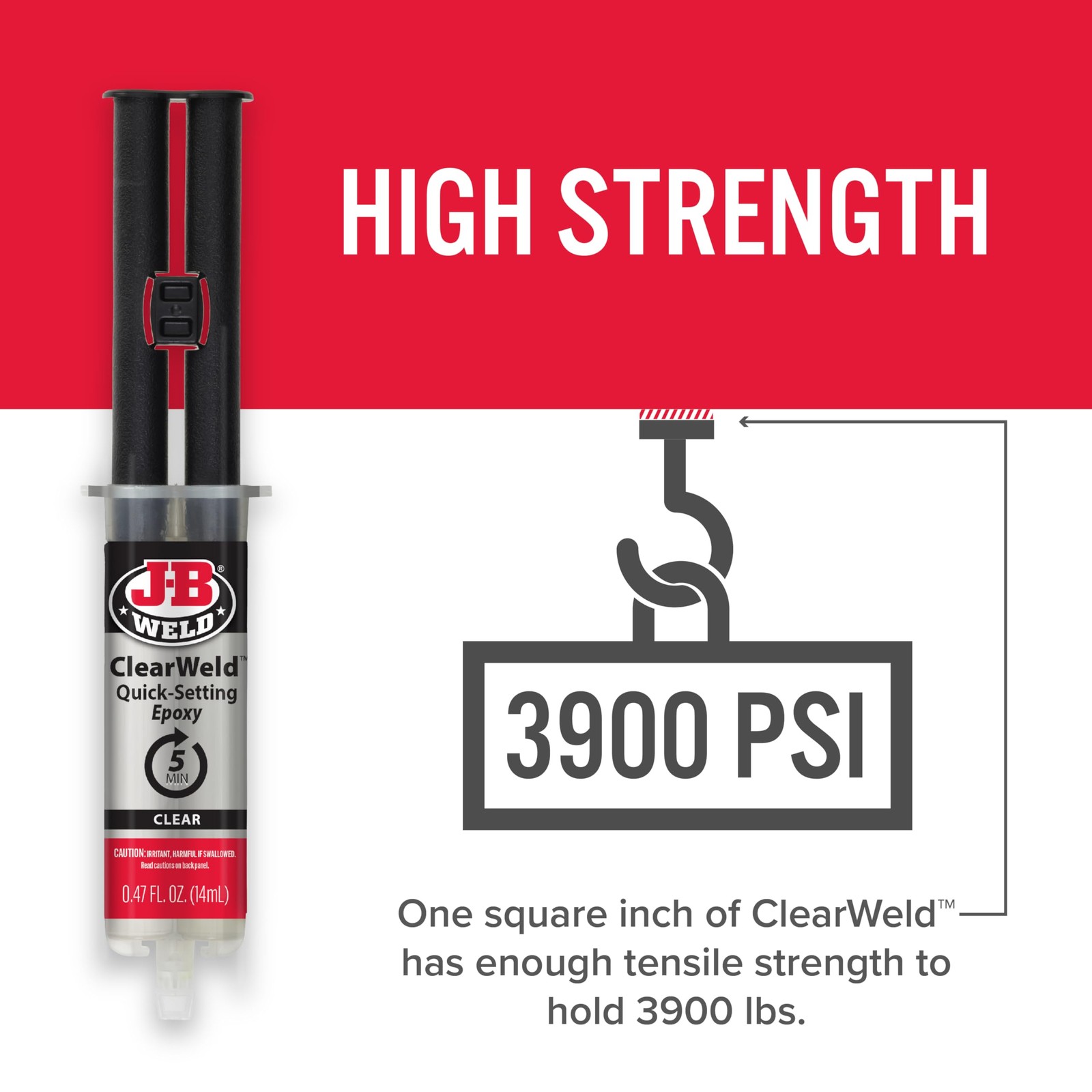 Clear 5 Minute Epoxy, 14ml Static Mixer, 2 Pack, ClearWeld 50114H-2