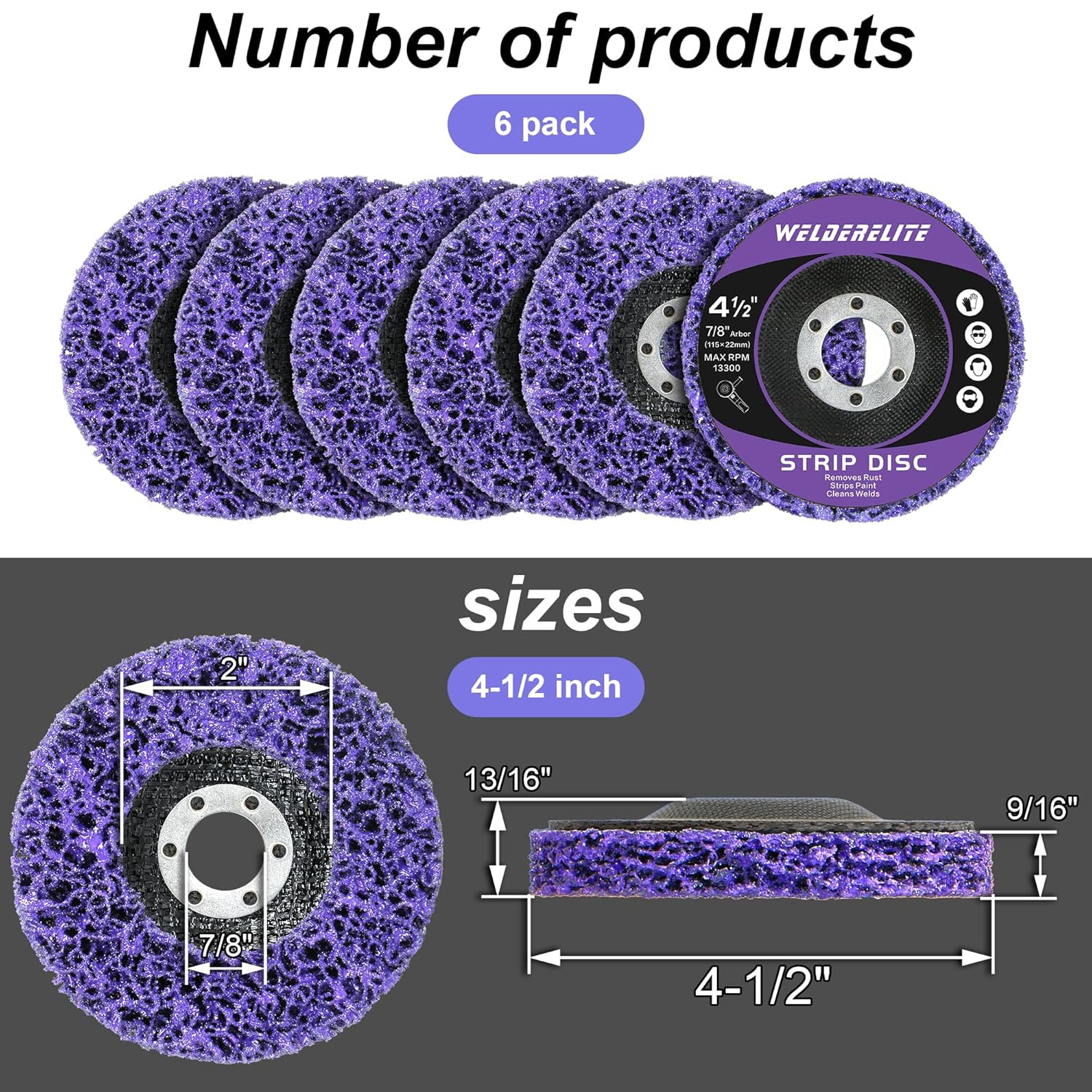 6-Pack Paint Stripper Discs for Angle Grinder 4-1/2 Inch Rust Removal Metal Grin